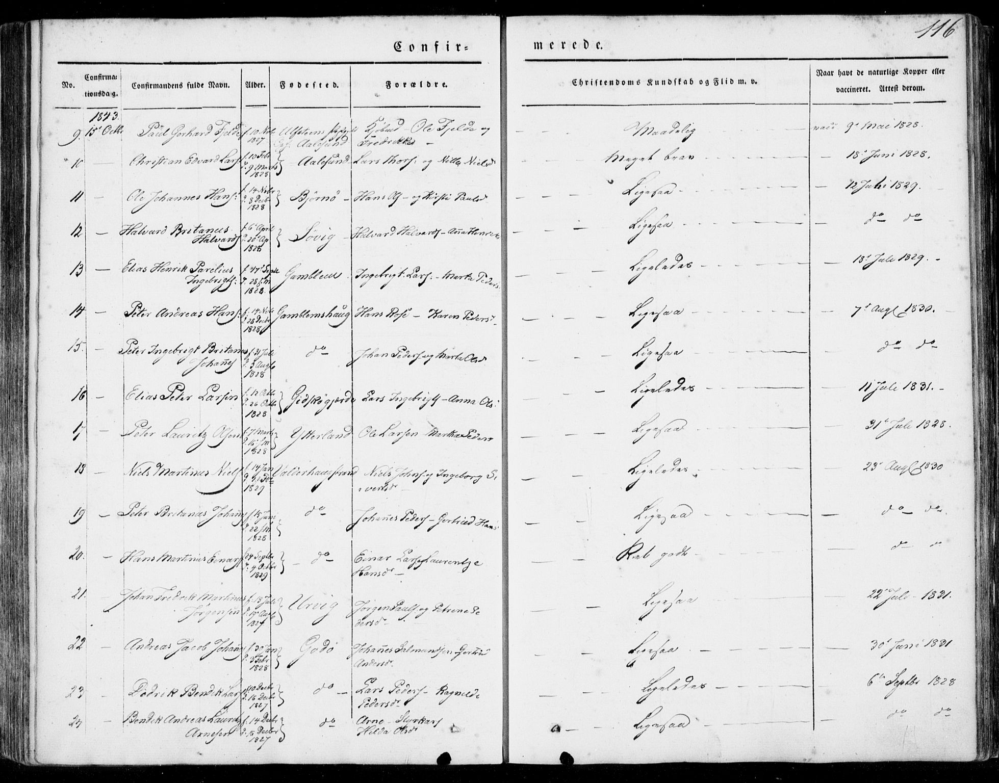 Ministerialprotokoller, klokkerbøker og fødselsregistre - Møre og Romsdal, AV/SAT-A-1454/528/L0396: Parish register (official) no. 528A07, 1839-1847, p. 116