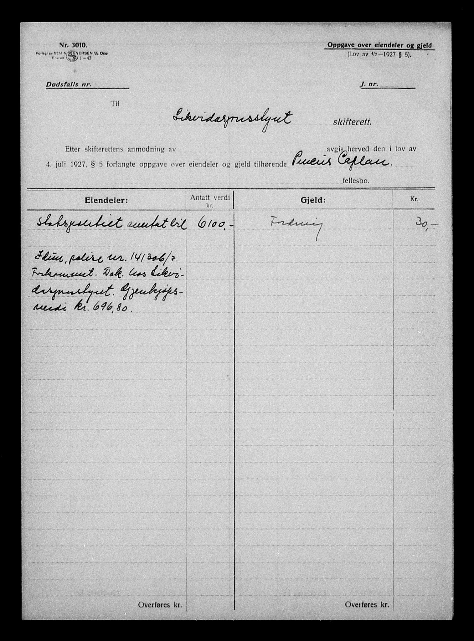 Justisdepartementet, Tilbakeføringskontoret for inndratte formuer, RA/S-1564/H/Hc/Hcc/L0928: --, 1945-1947, p. 108