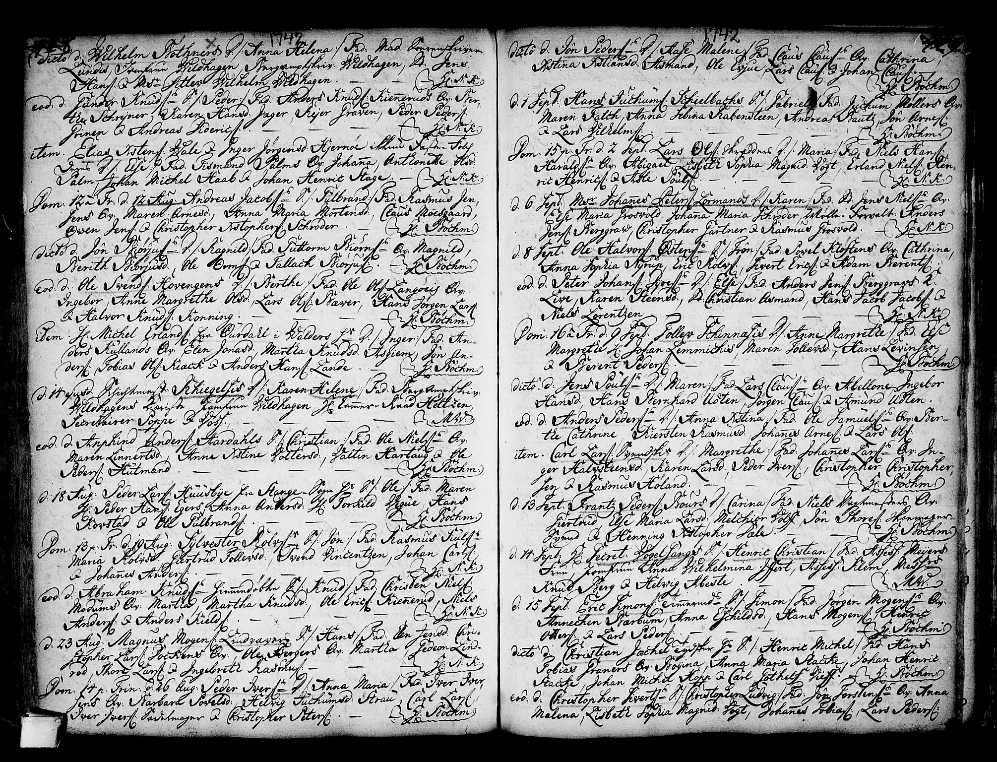 Kongsberg kirkebøker, SAKO/A-22/F/Fa/L0002: Parish register (official) no. I 2, 1721-1743, p. 428-429