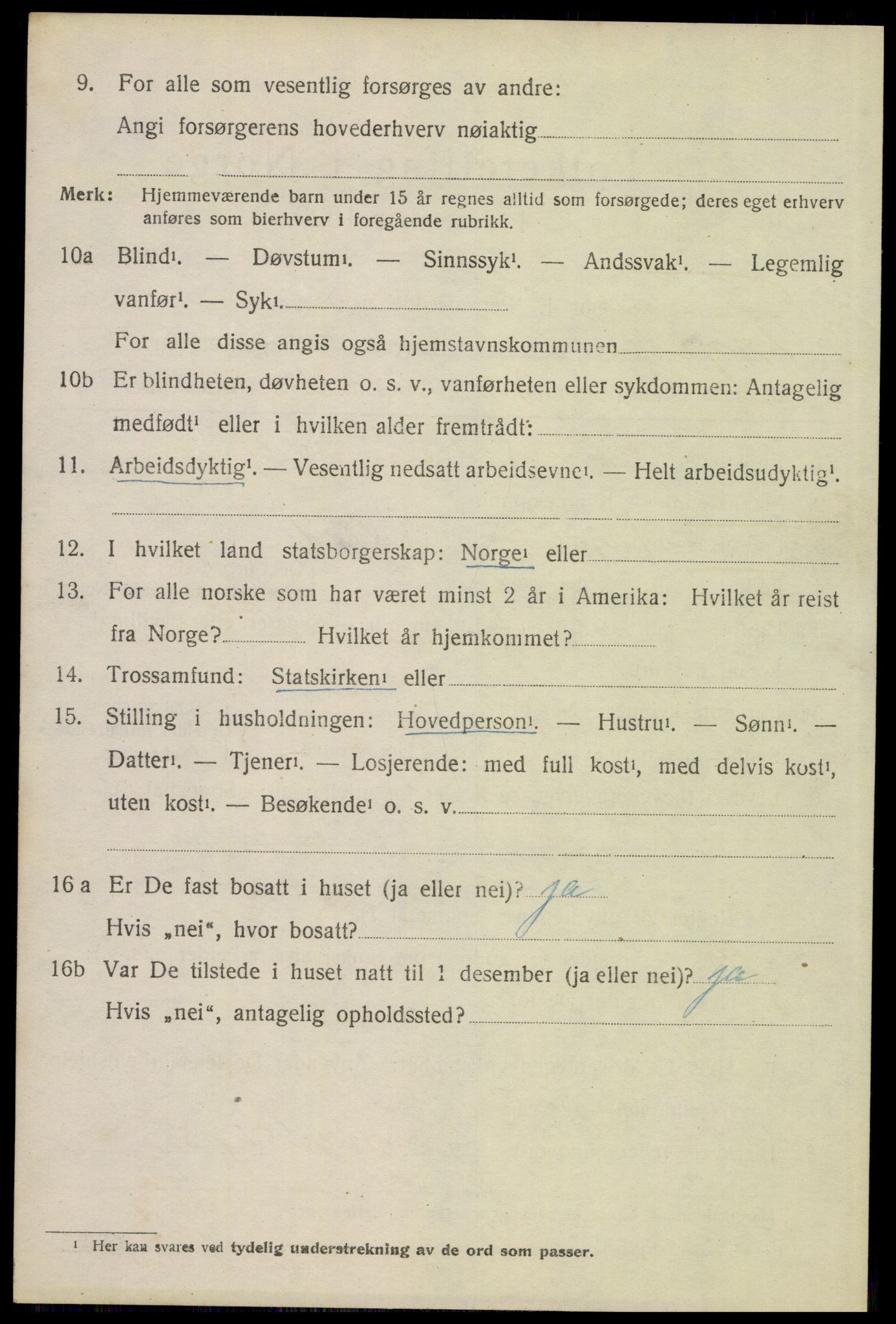 SAH, 1920 census for Trysil, 1920, p. 12816