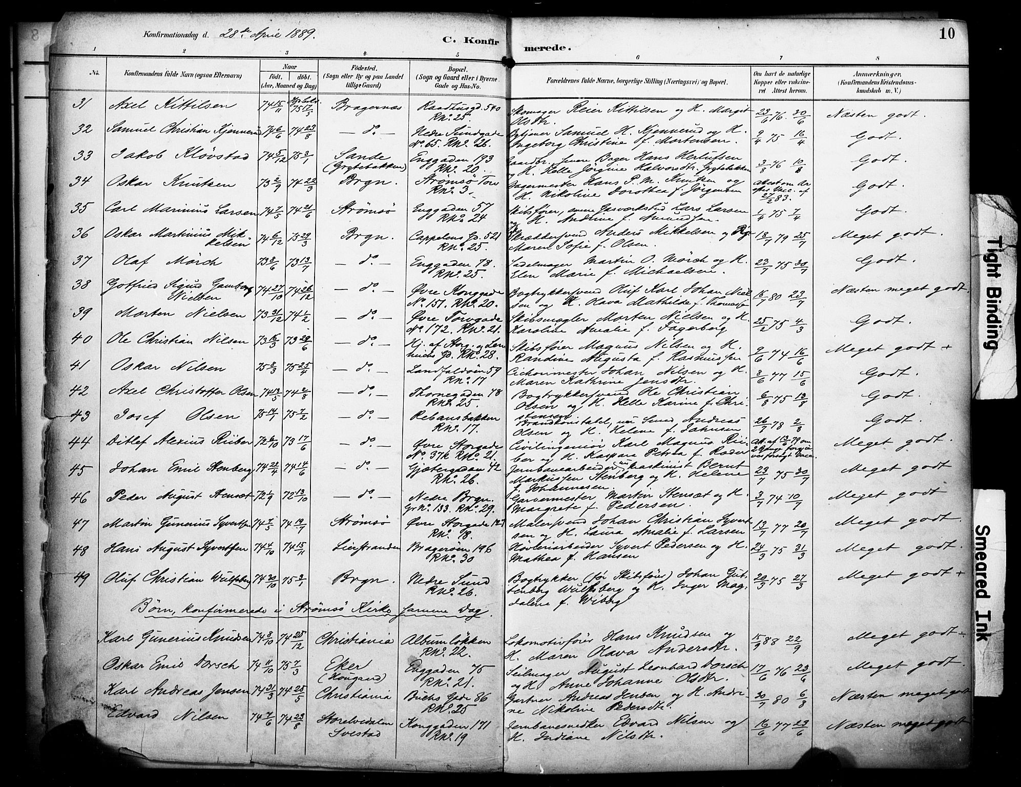 Bragernes kirkebøker, AV/SAKO-A-6/F/Fc/L0006: Parish register (official) no. III 6, 1888-1899, p. 10