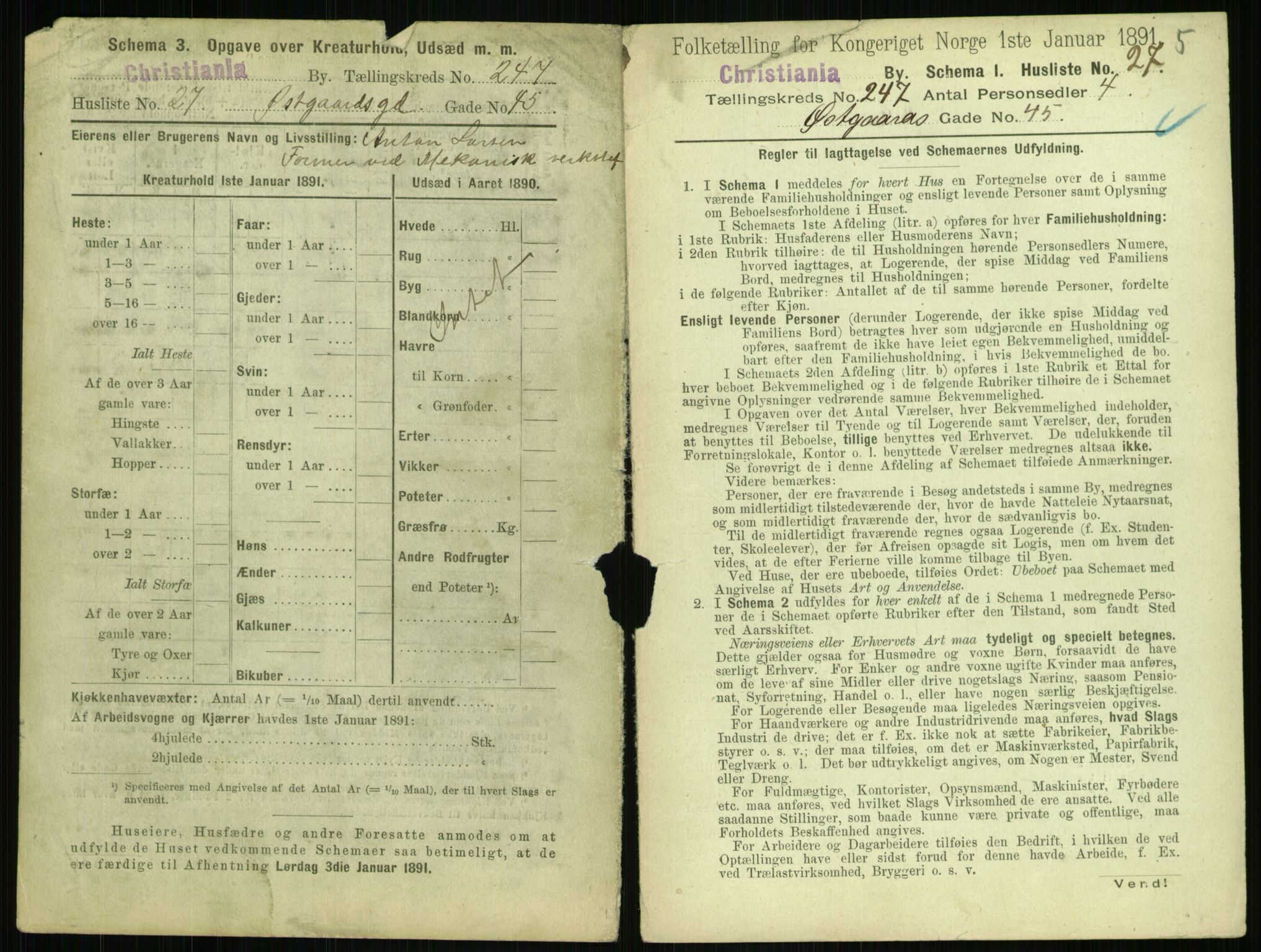 RA, 1891 census for 0301 Kristiania, 1891, p. 150451