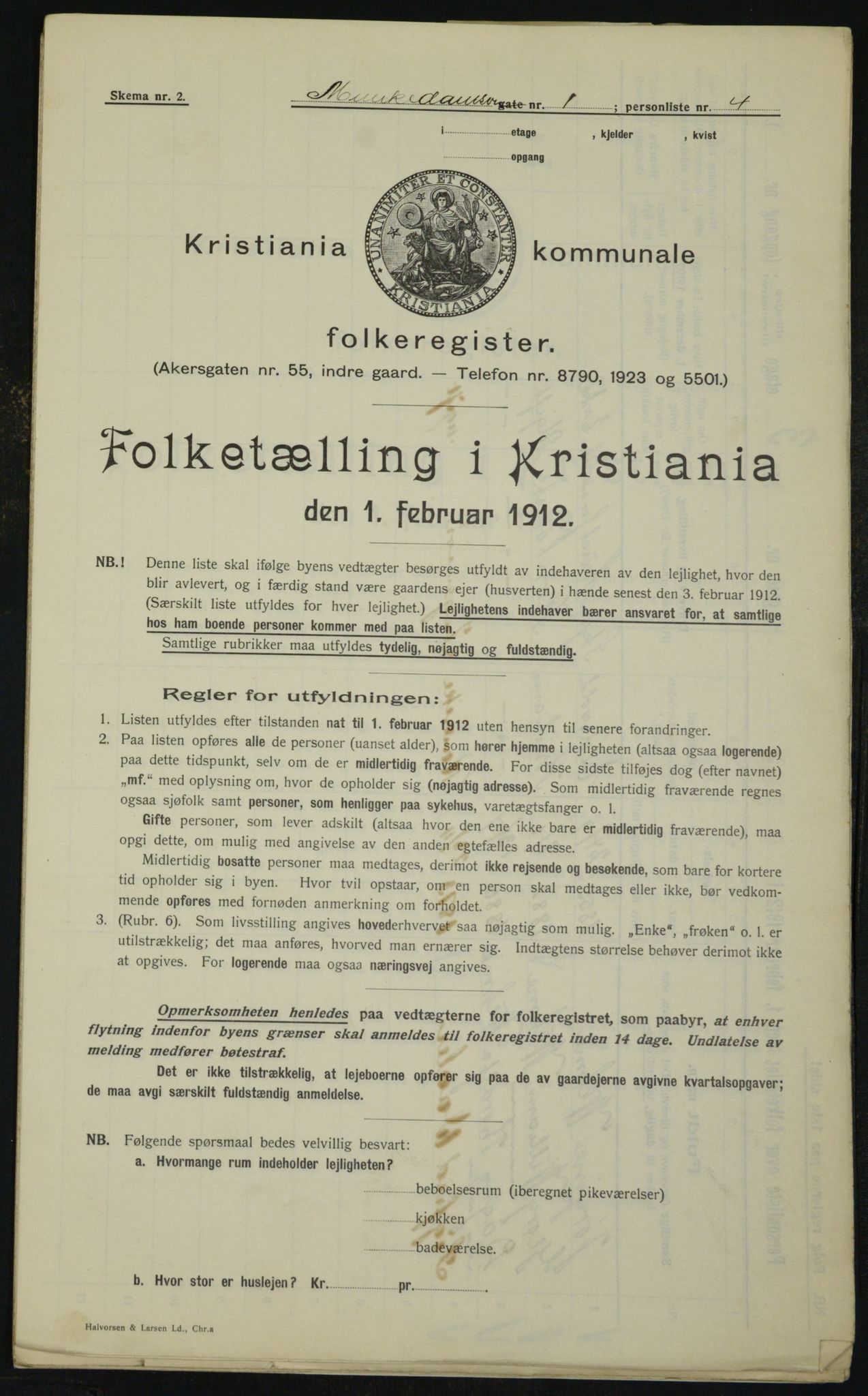 OBA, Municipal Census 1912 for Kristiania, 1912, p. 67207