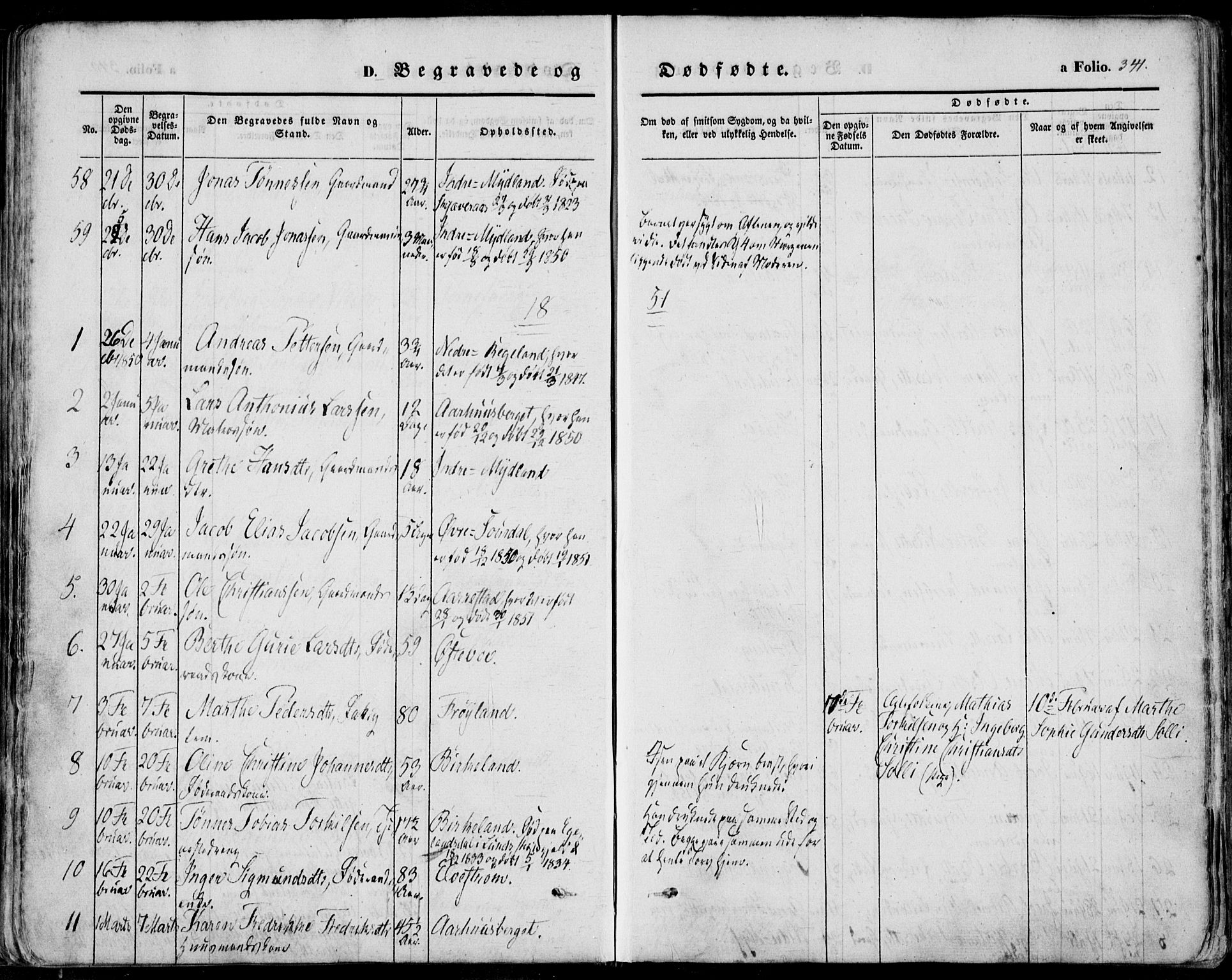 Sokndal sokneprestkontor, SAST/A-101808: Parish register (official) no. A 8.2, 1842-1857, p. 341