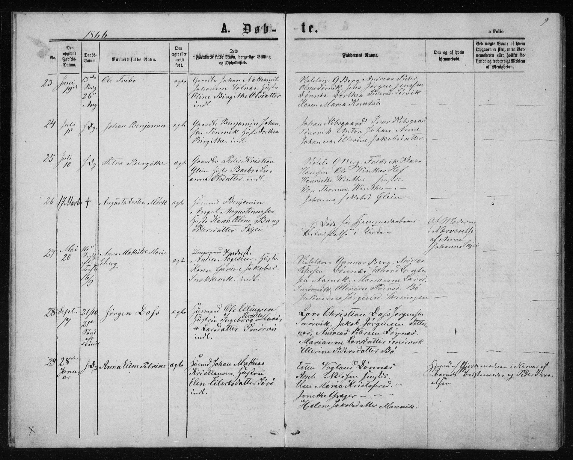 Ministerialprotokoller, klokkerbøker og fødselsregistre - Nordland, AV/SAT-A-1459/835/L0531: Parish register (copy) no. 835C03, 1865-1877, p. 9