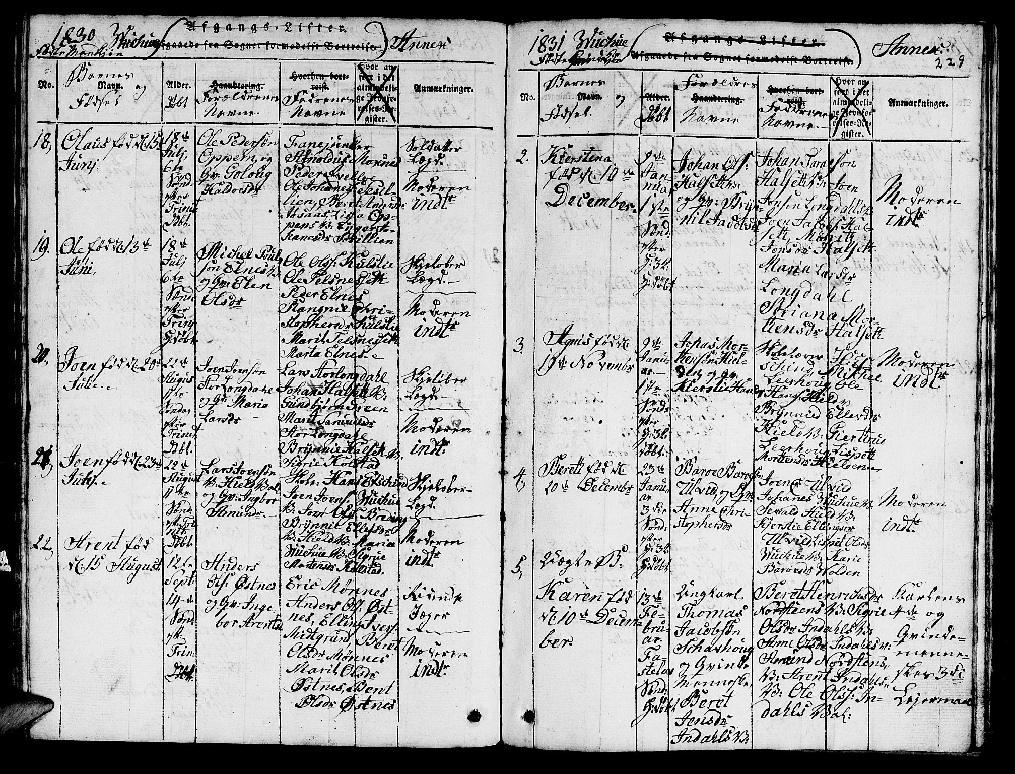 Ministerialprotokoller, klokkerbøker og fødselsregistre - Nord-Trøndelag, SAT/A-1458/724/L0265: Parish register (copy) no. 724C01, 1816-1845, p. 229