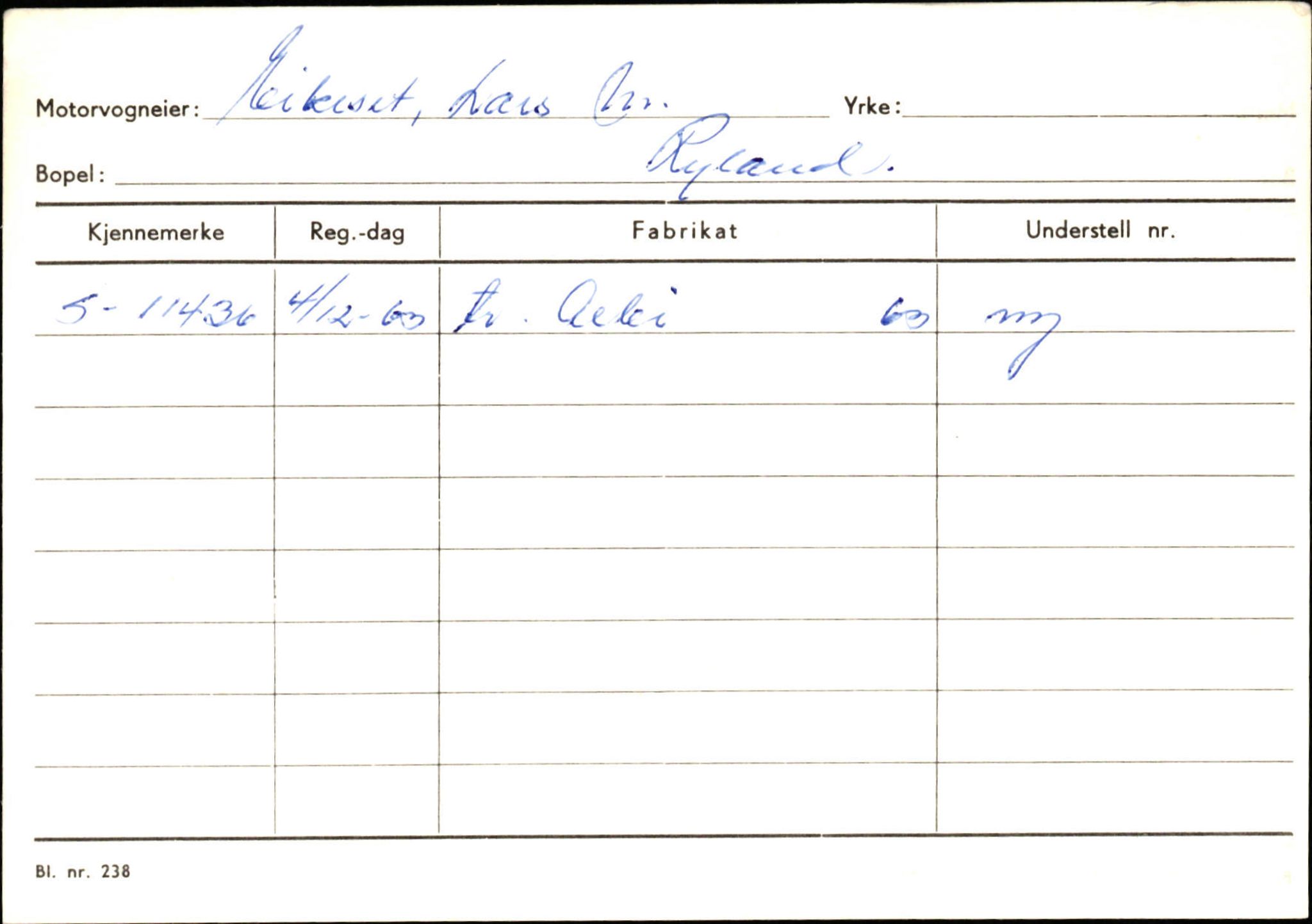 Statens vegvesen, Sogn og Fjordane vegkontor, SAB/A-5301/4/F/L0133: Eigarregister Bremanger A-Å. Gaular A-H, 1945-1975, p. 231