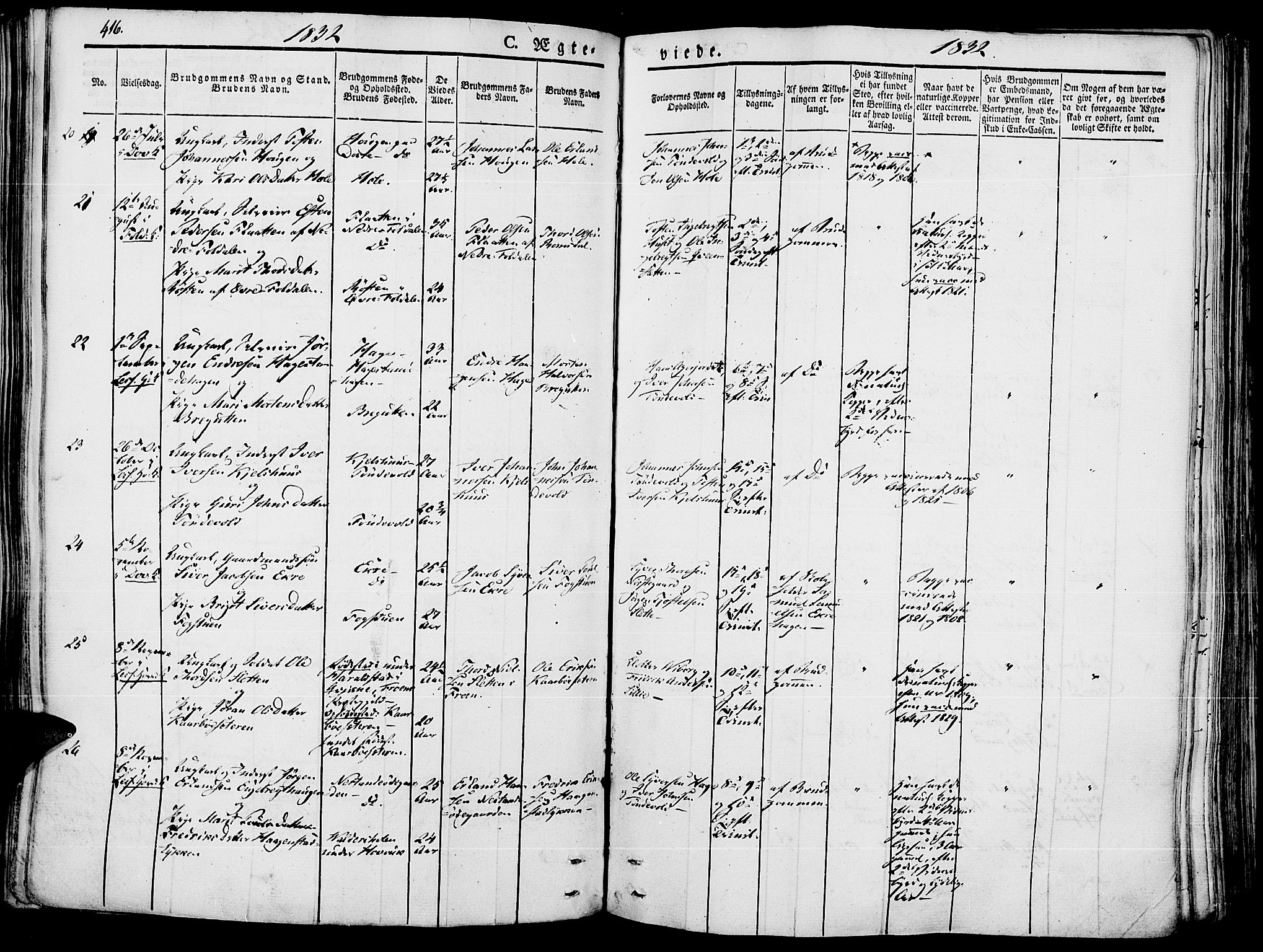 Lesja prestekontor, AV/SAH-PREST-068/H/Ha/Haa/L0005: Parish register (official) no. 5, 1830-1842, p. 416