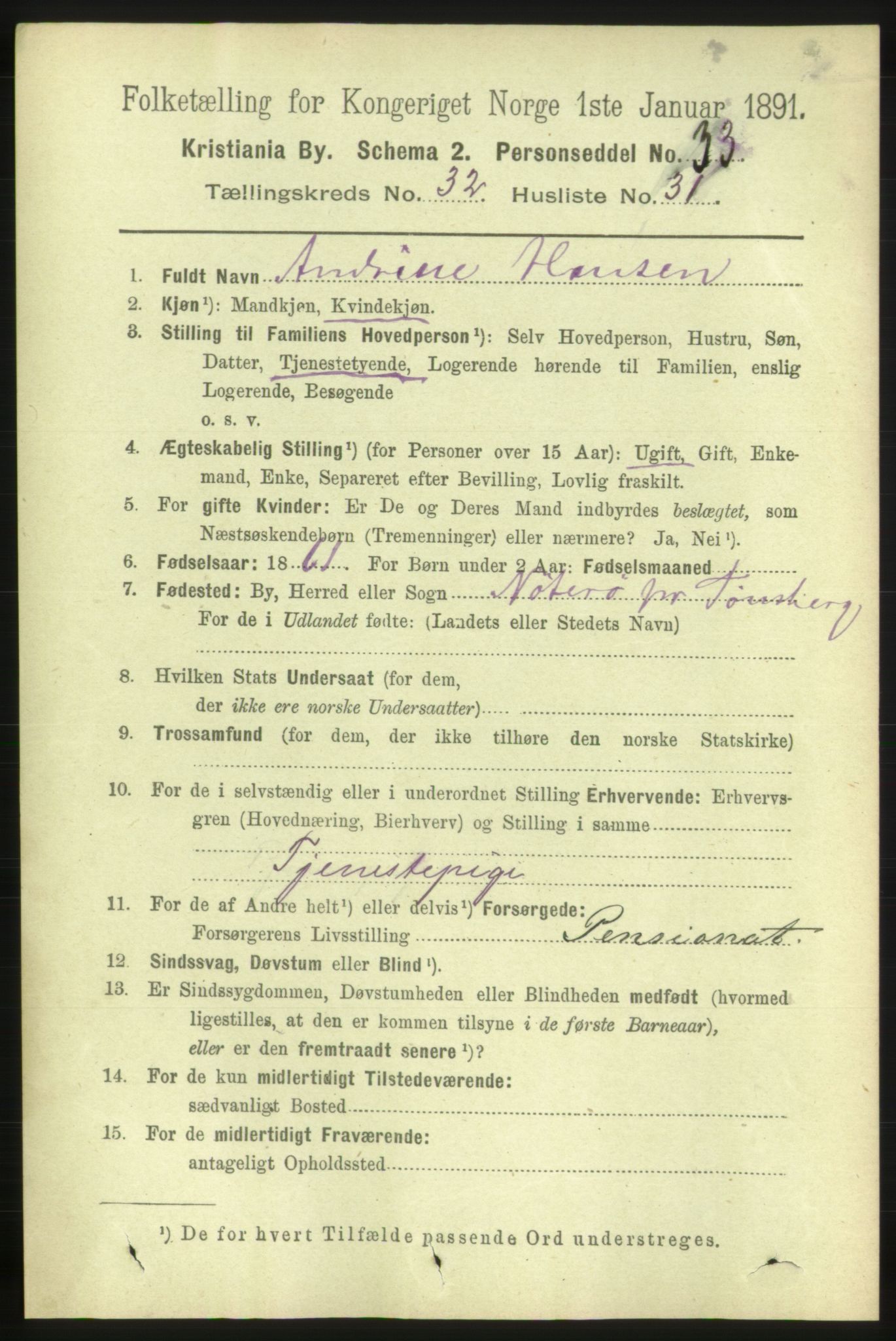 RA, 1891 census for 0301 Kristiania, 1891, p. 17478