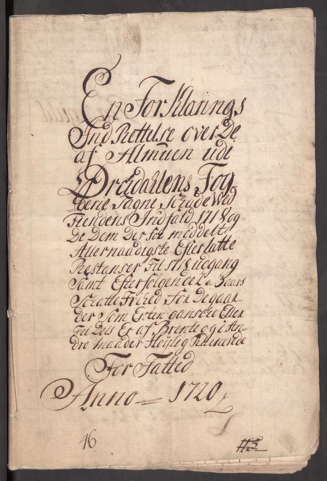 Rentekammeret inntil 1814, Realistisk ordnet avdeling, AV/RA-EA-4070/Ki/L0012: [S10]: Kommisjonsforretning over skader påført allmuen nordafjells i krigsåret 1718, 1718, p. 135