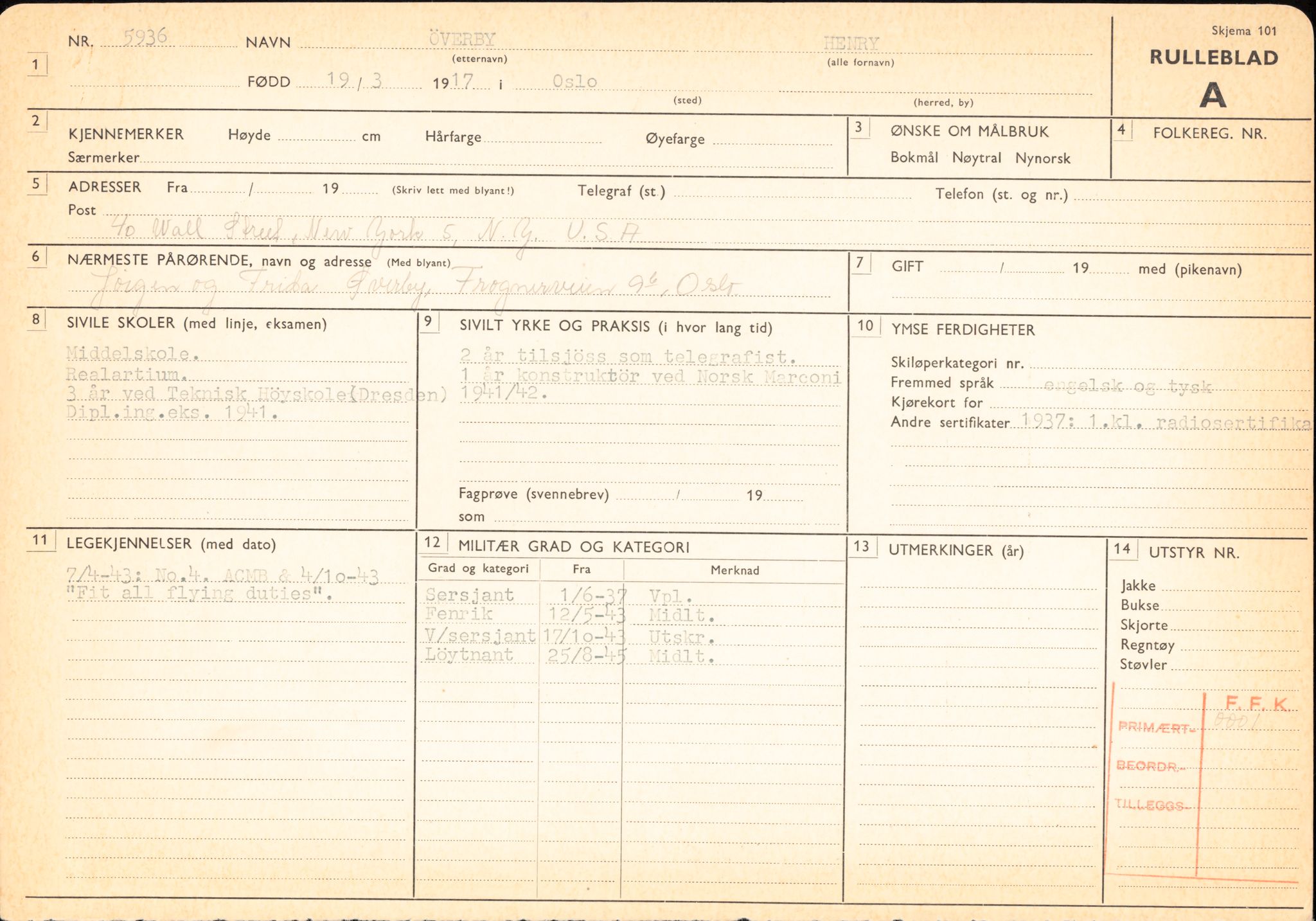 Forsvaret, Forsvarets overkommando/Luftforsvarsstaben, AV/RA-RAFA-4079/P/Pa/L0052: Personellpapirer, 1917, p. 554