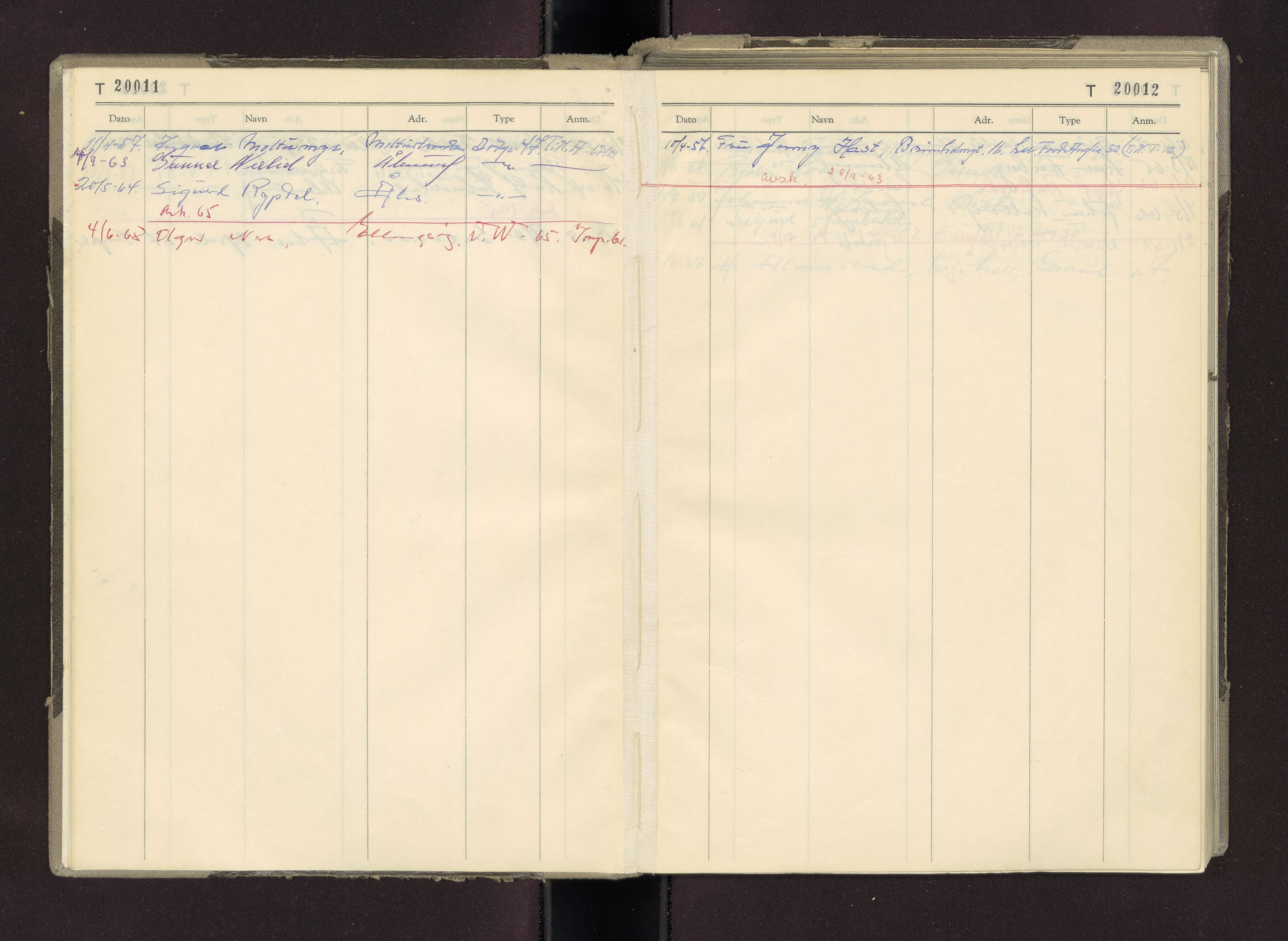 Møre og Romsdal vegkontor - Ålesund trafikkstasjon, AV/SAT-A-4099/F/Fc/L0014: Bilregister; T 20000 - T 20500, 1955-1970