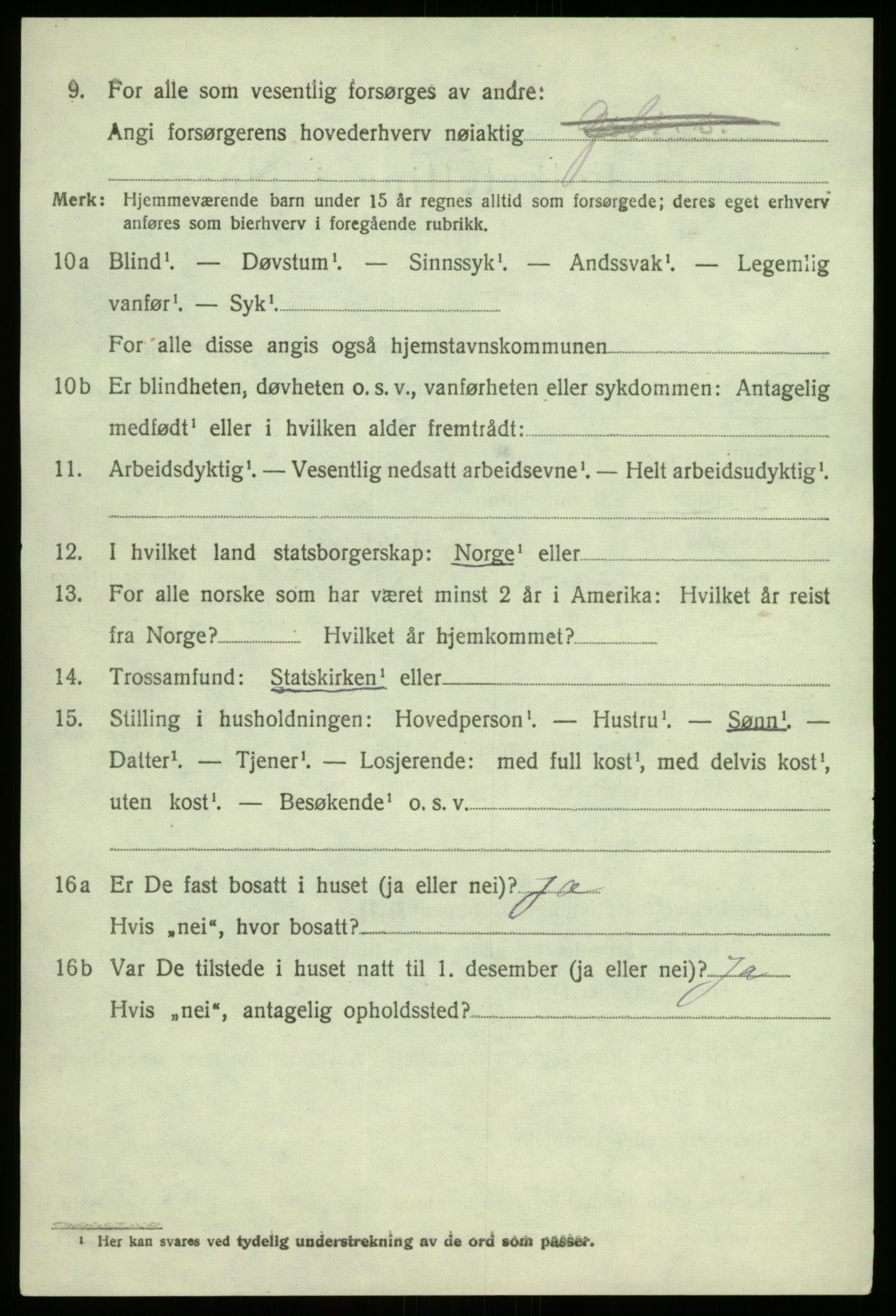 SAB, 1920 census for Lavik, 1920, p. 751