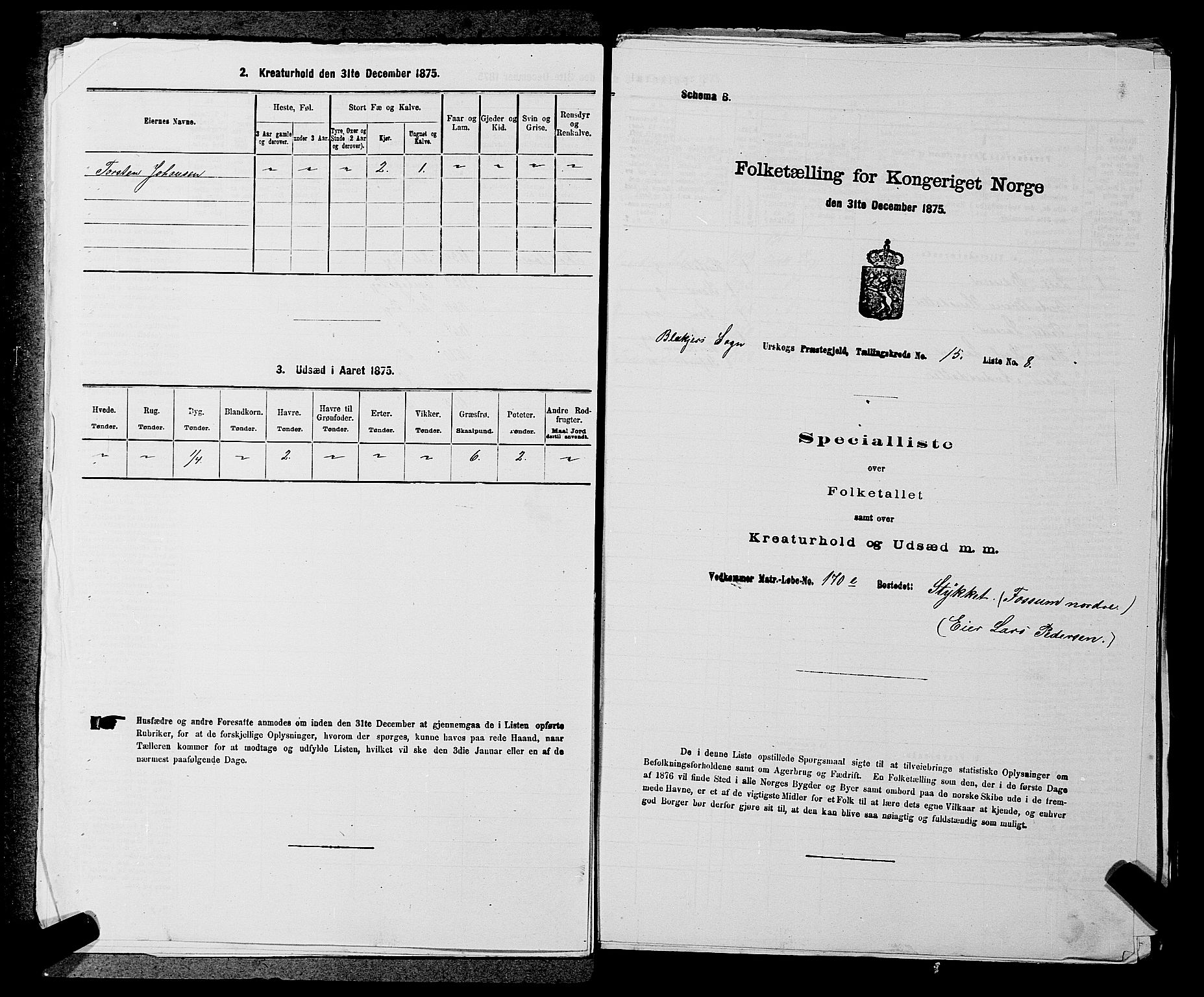 RA, 1875 census for 0224P Aurskog, 1875, p. 1521