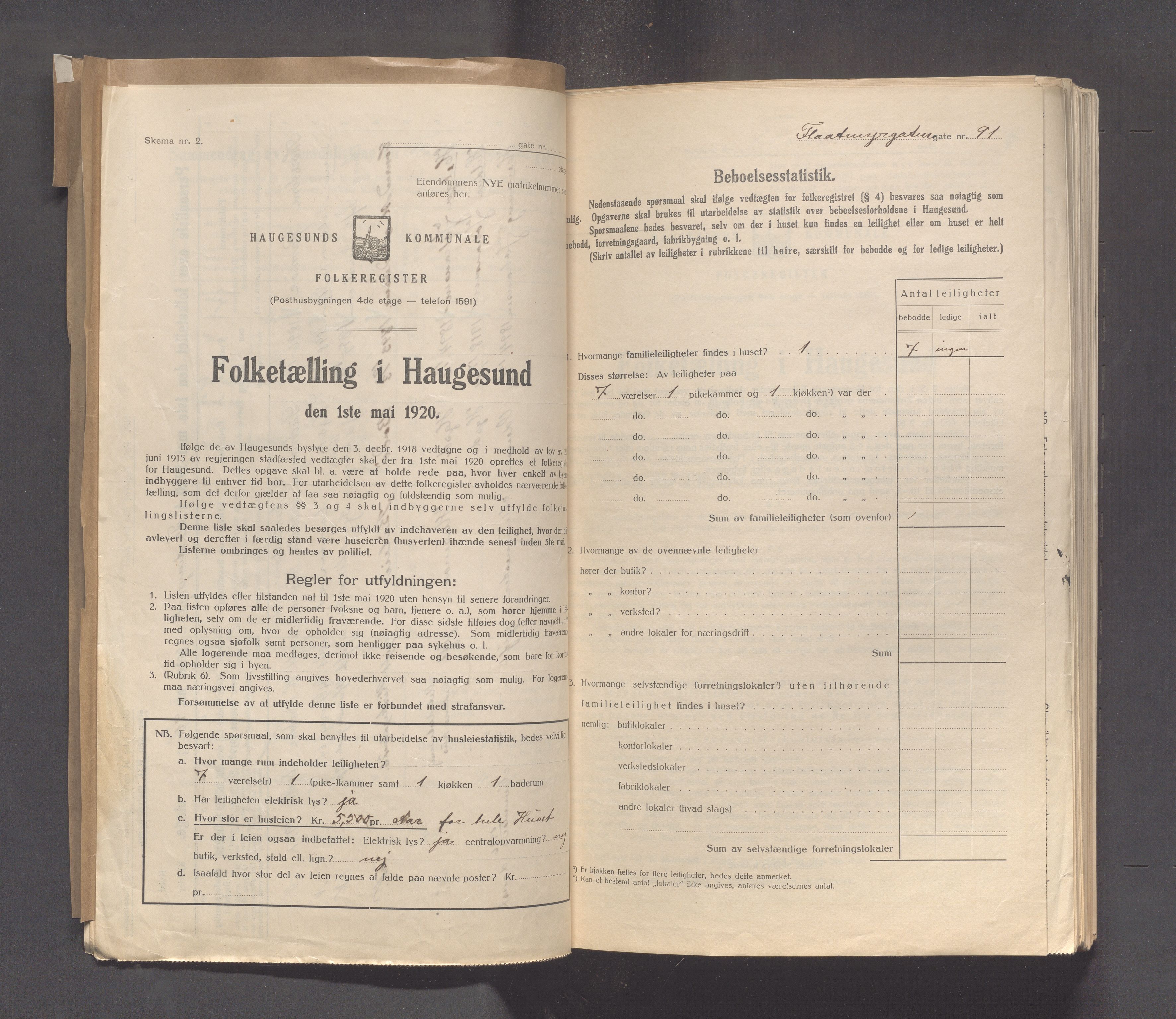 IKAR, Local census 1.5.1920 for Haugesund, 1920, p. 758