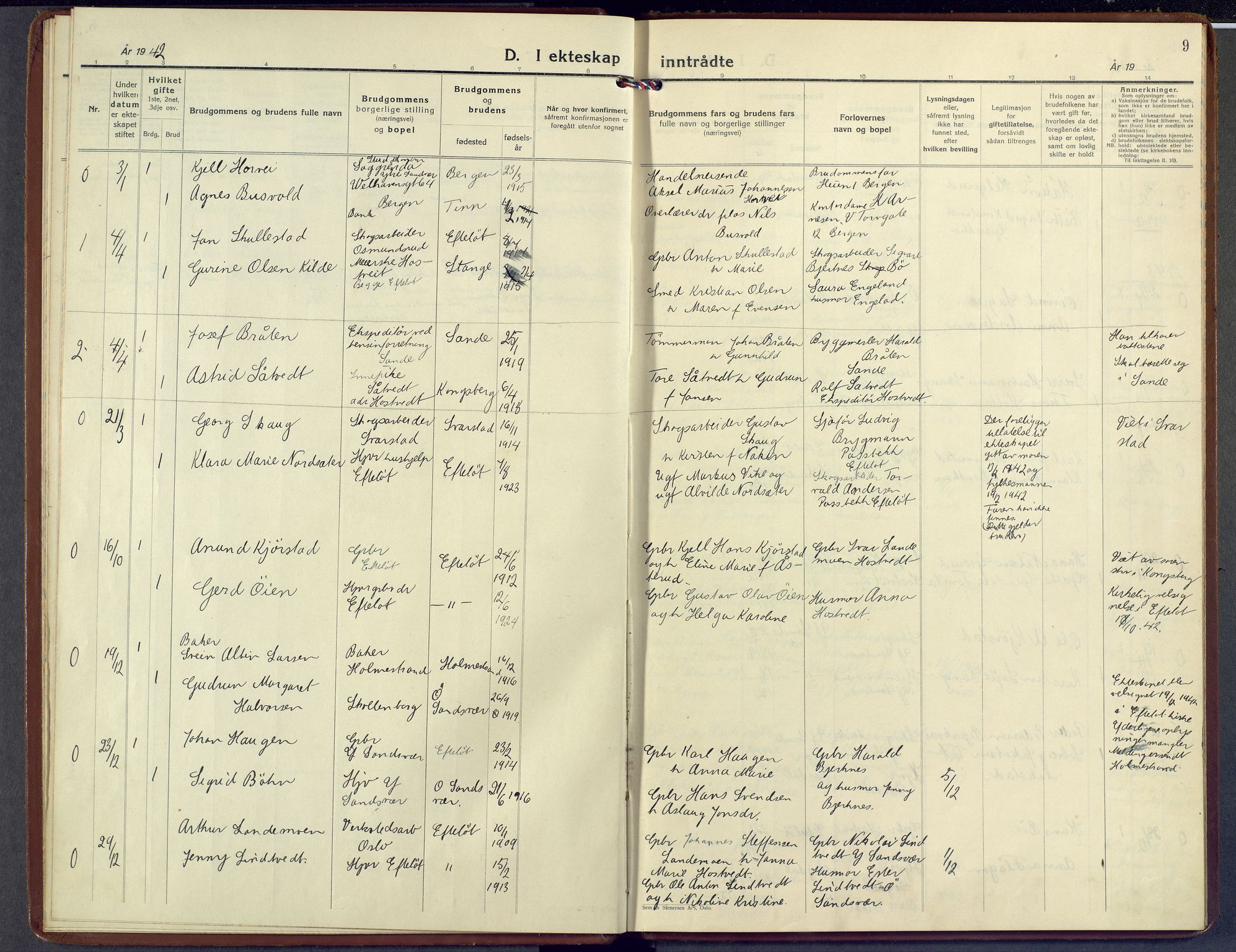 Sandsvær kirkebøker, AV/SAKO-A-244/F/Fb/L0004: Parish register (official) no. II 4, 1939-1971, p. 9