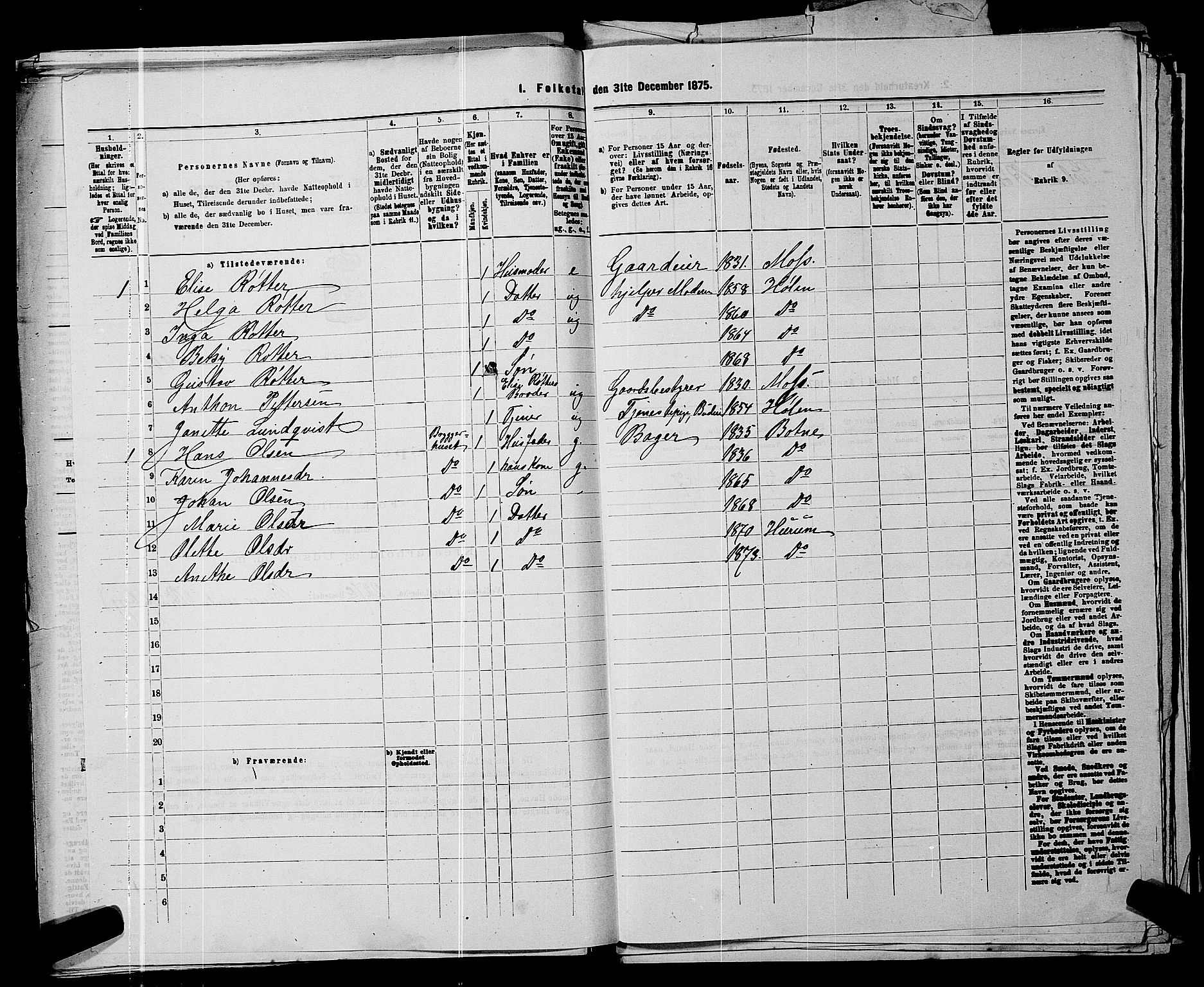 RA, 1875 census for 0211L Vestby/Vestby, Garder og Såner, 1875, p. 884