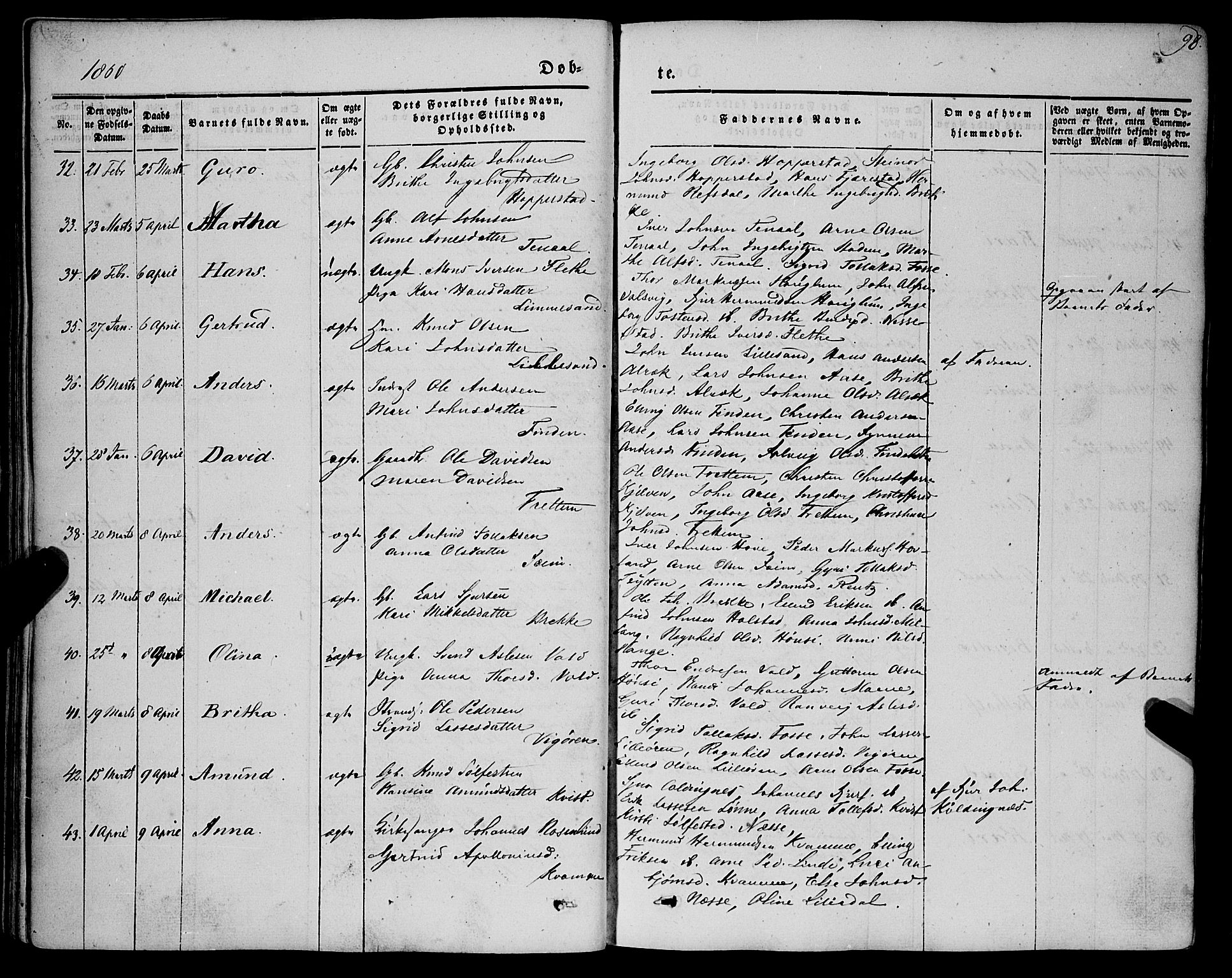 Vik sokneprestembete, AV/SAB-A-81501/H/Haa/Haaa/L0008: Parish register (official) no. A 8, 1846-1865, p. 98