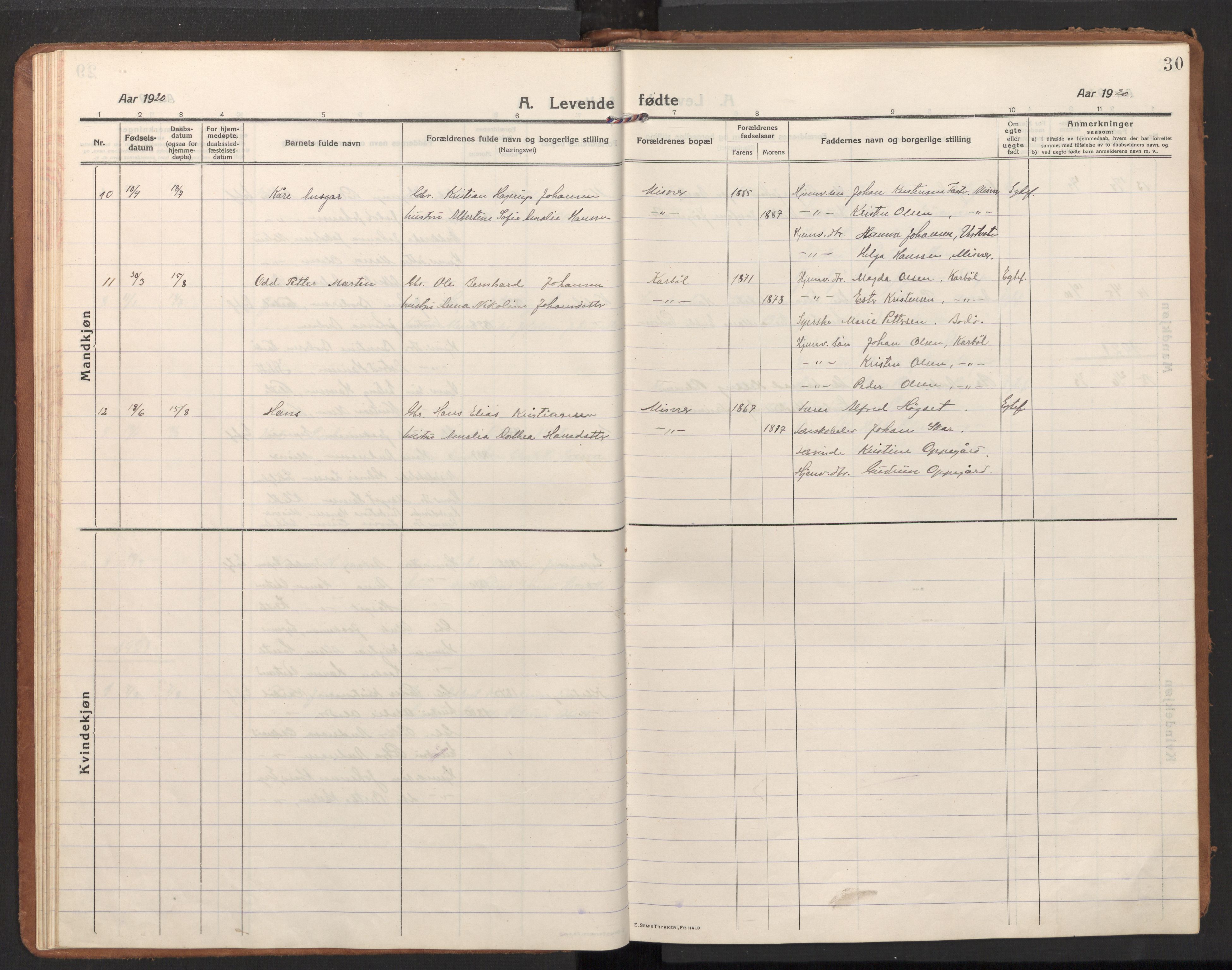 Ministerialprotokoller, klokkerbøker og fødselsregistre - Nordland, AV/SAT-A-1459/848/L0688: Parish register (official) no. 848A01, 1913-1935, p. 30