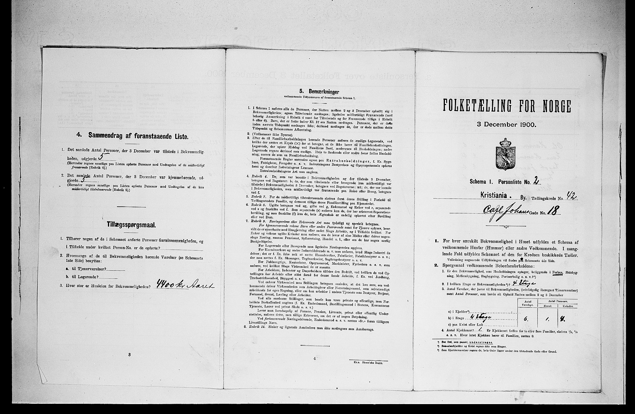 SAO, 1900 census for Kristiania, 1900, p. 11414