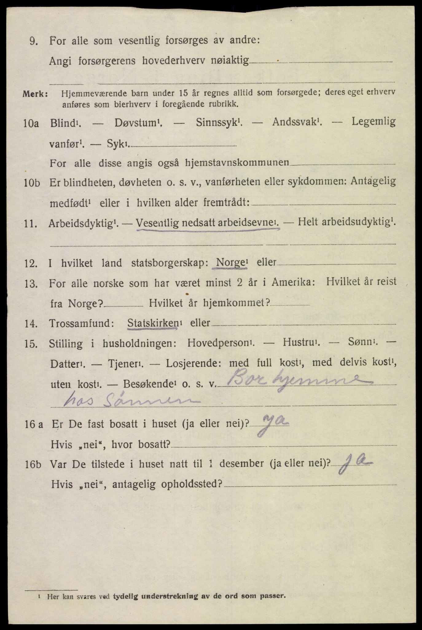 SAK, 1920 census for Holum, 1920, p. 2088