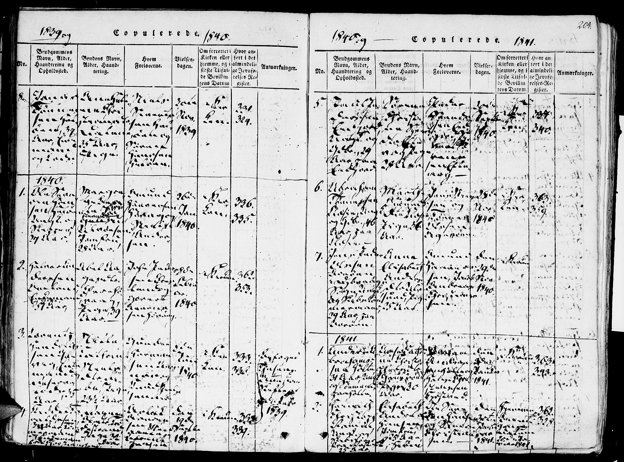 Høvåg sokneprestkontor, SAK/1111-0025/F/Fa/L0001: Parish register (official) no. A 1, 1816-1843, p. 204