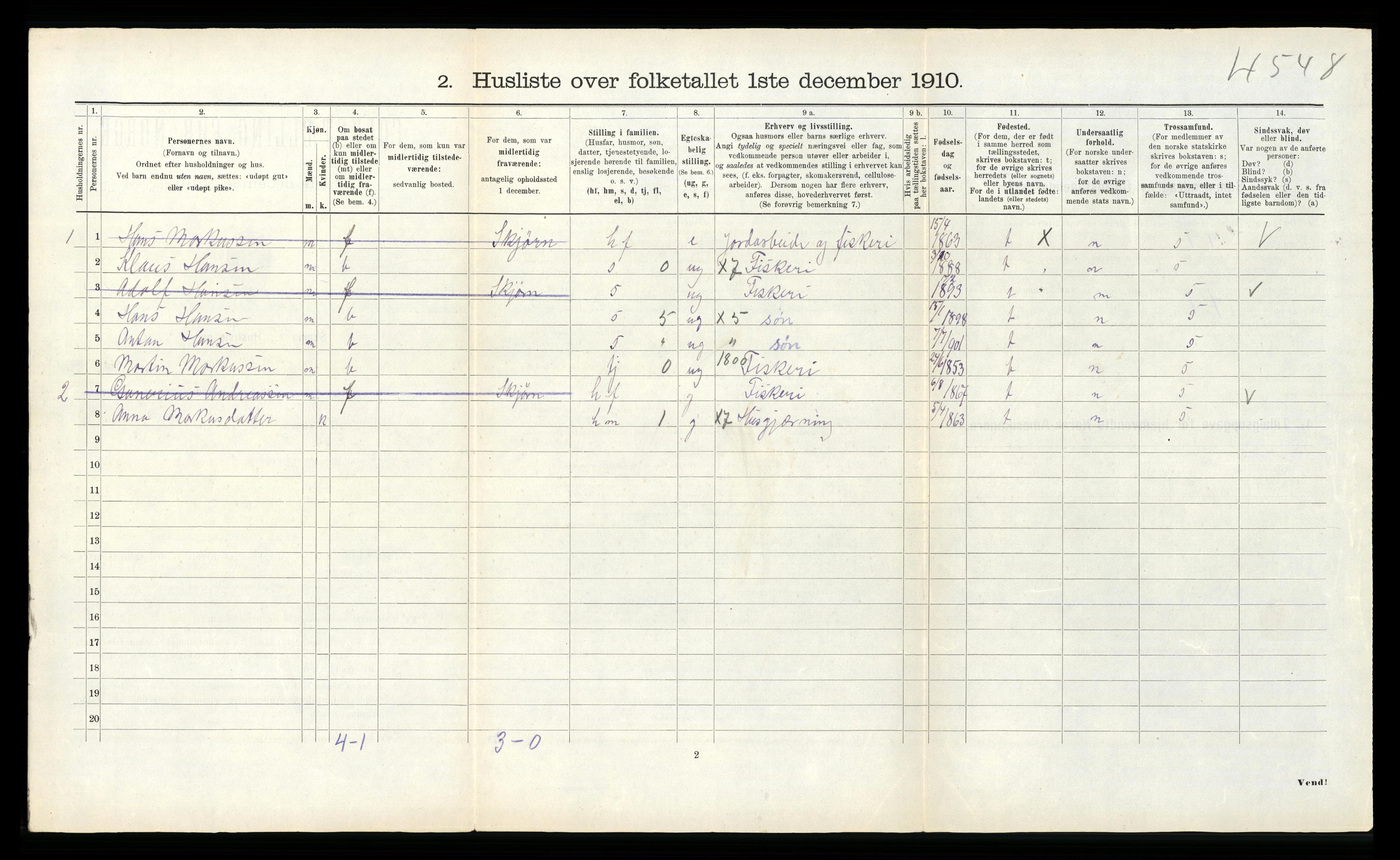 RA, 1910 census for Bjugn, 1910, p. 312