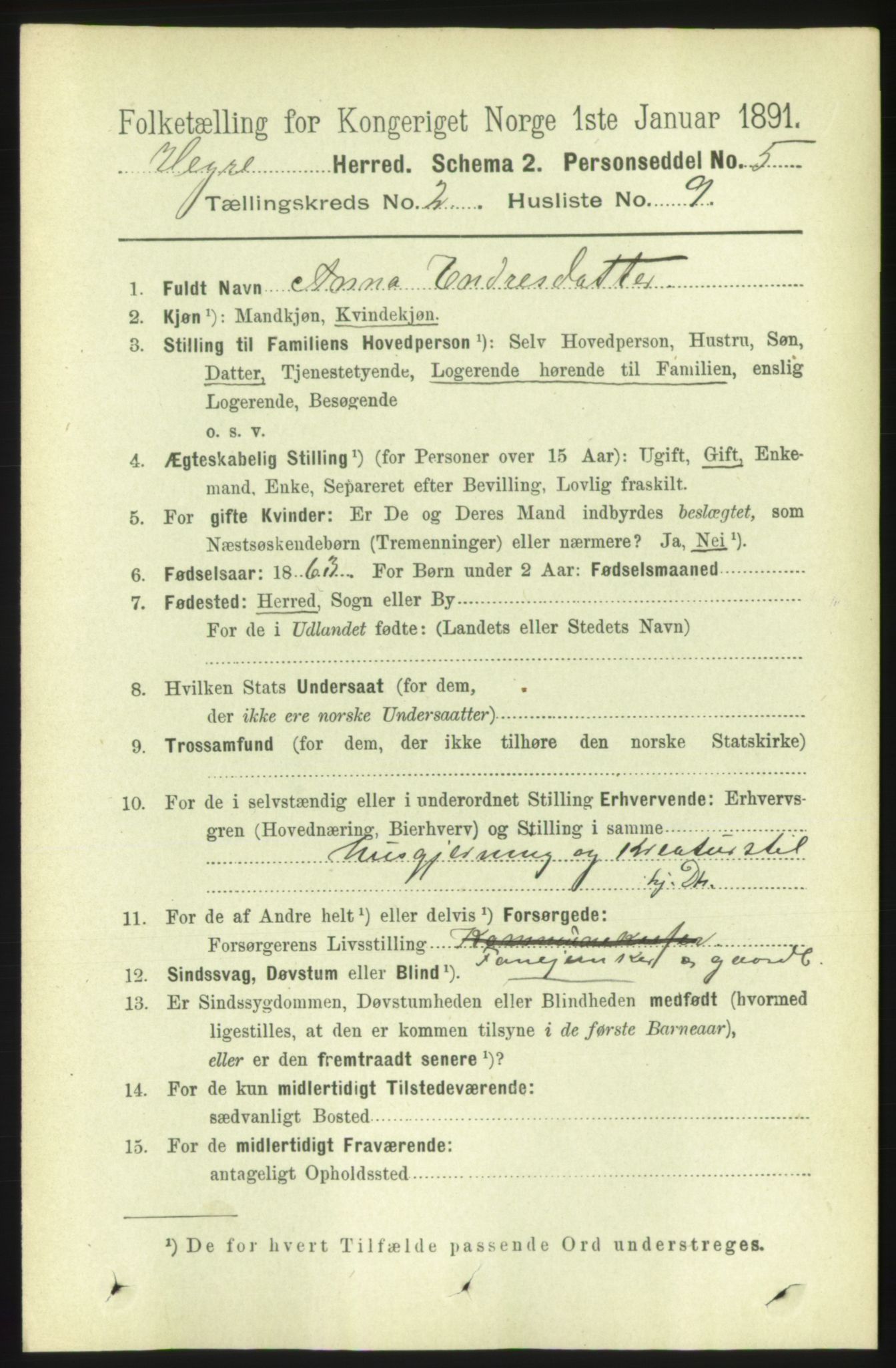 RA, 1891 census for 1712 Hegra, 1891, p. 564