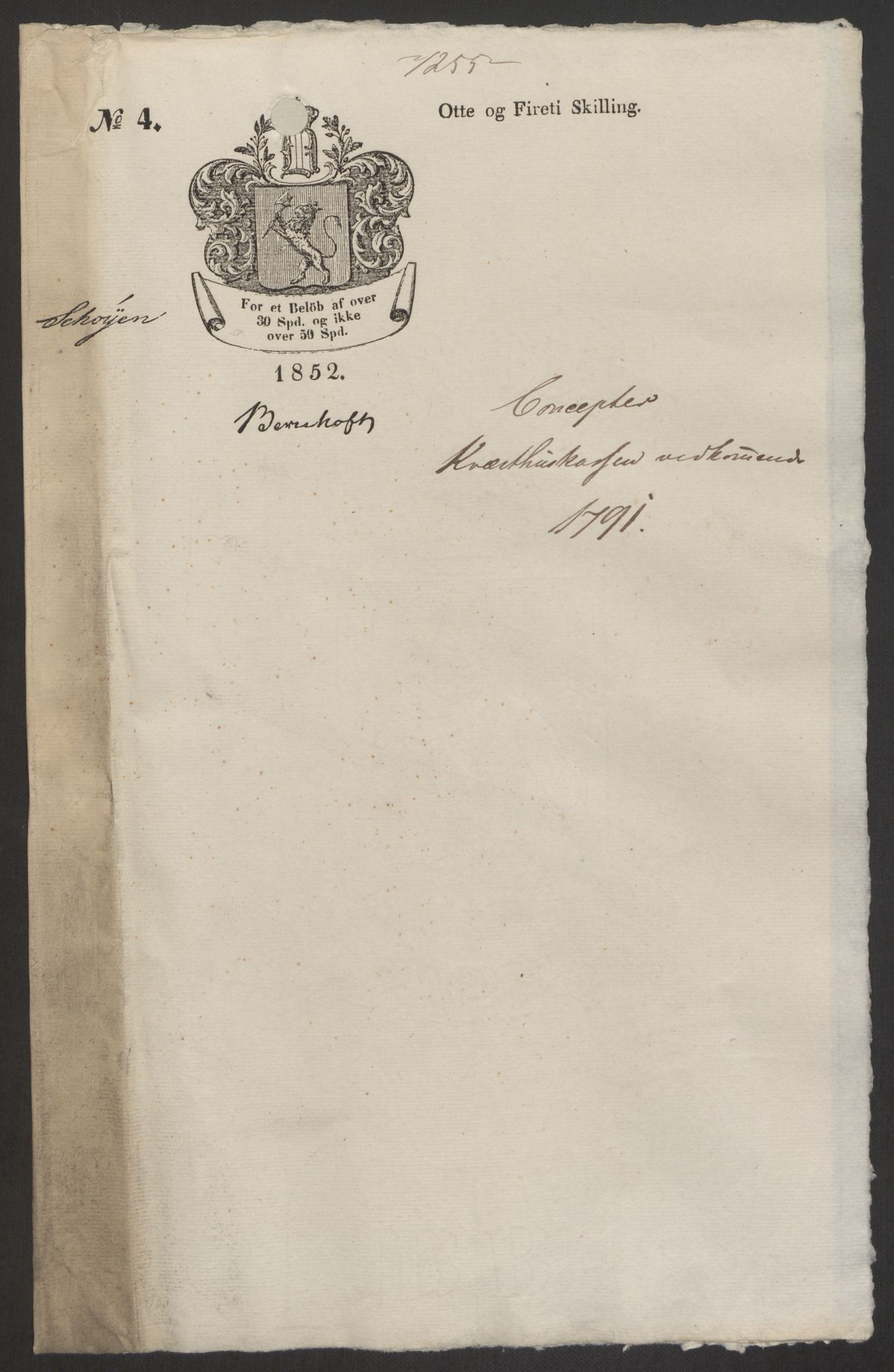 Forsvaret, Den norske kvesthuskasse/krigshospitalkasse, AV/RA-RAFA-1887/F/Fa/L0008: Konsepter, 1790-1793, p. 334