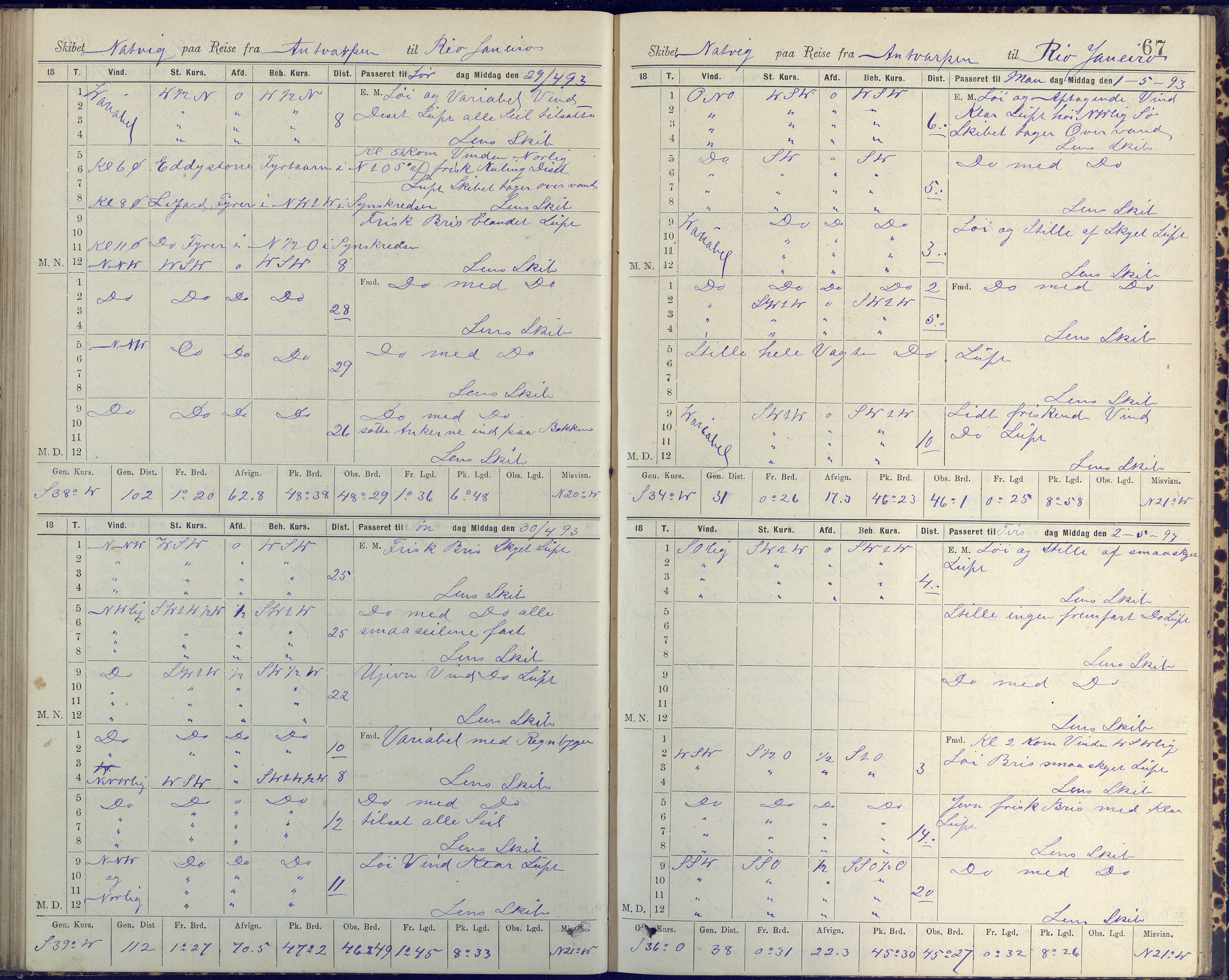 Fartøysarkivet, AAKS/PA-1934/F/L0223: Natvig (bark), 1875-1904, p. 67