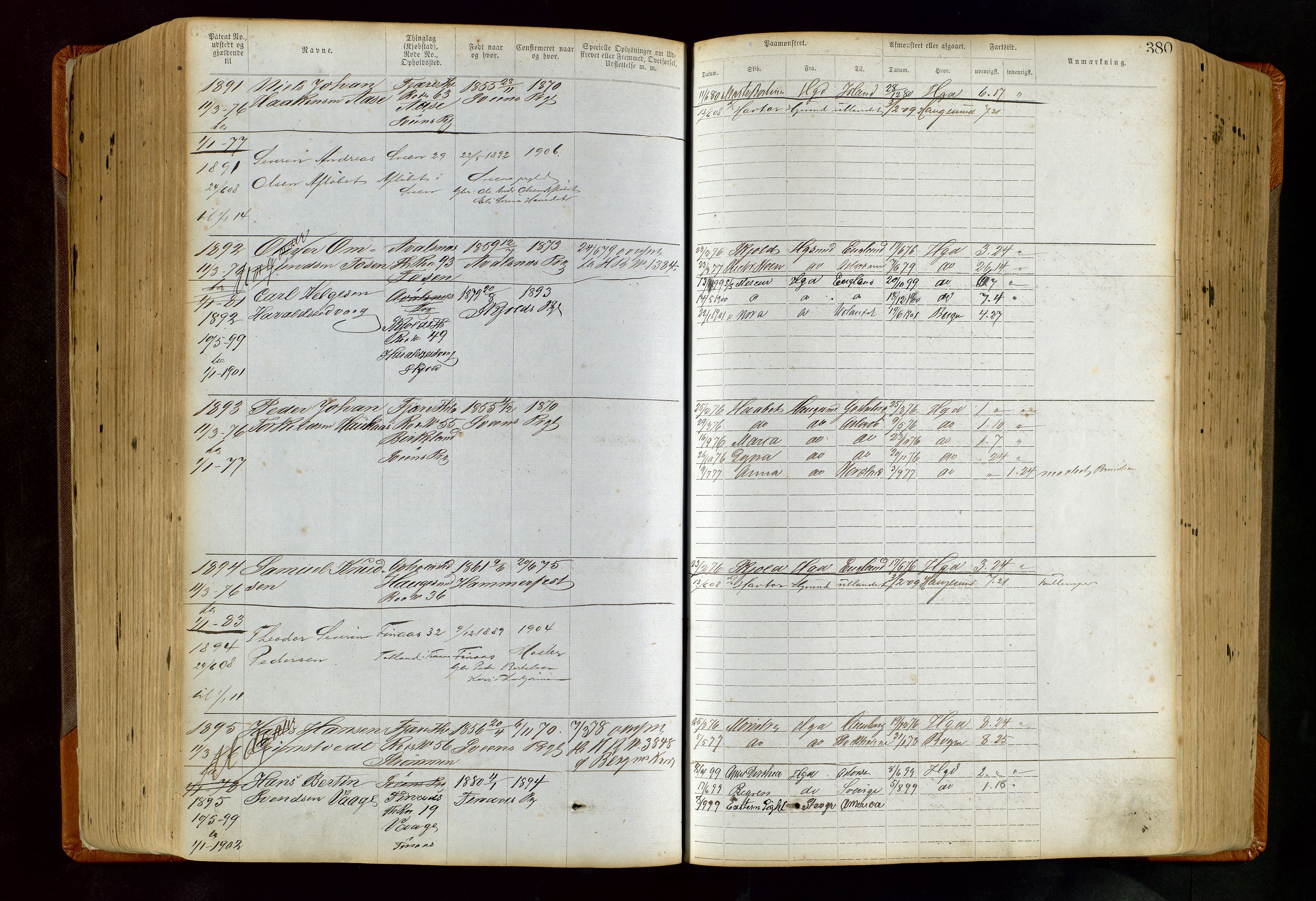 Haugesund sjømannskontor, AV/SAST-A-102007/F/Ff/L0004: Sjøfartsrulle Haugesund krets nr. 1 - 3586, 1868-1948, p. 380