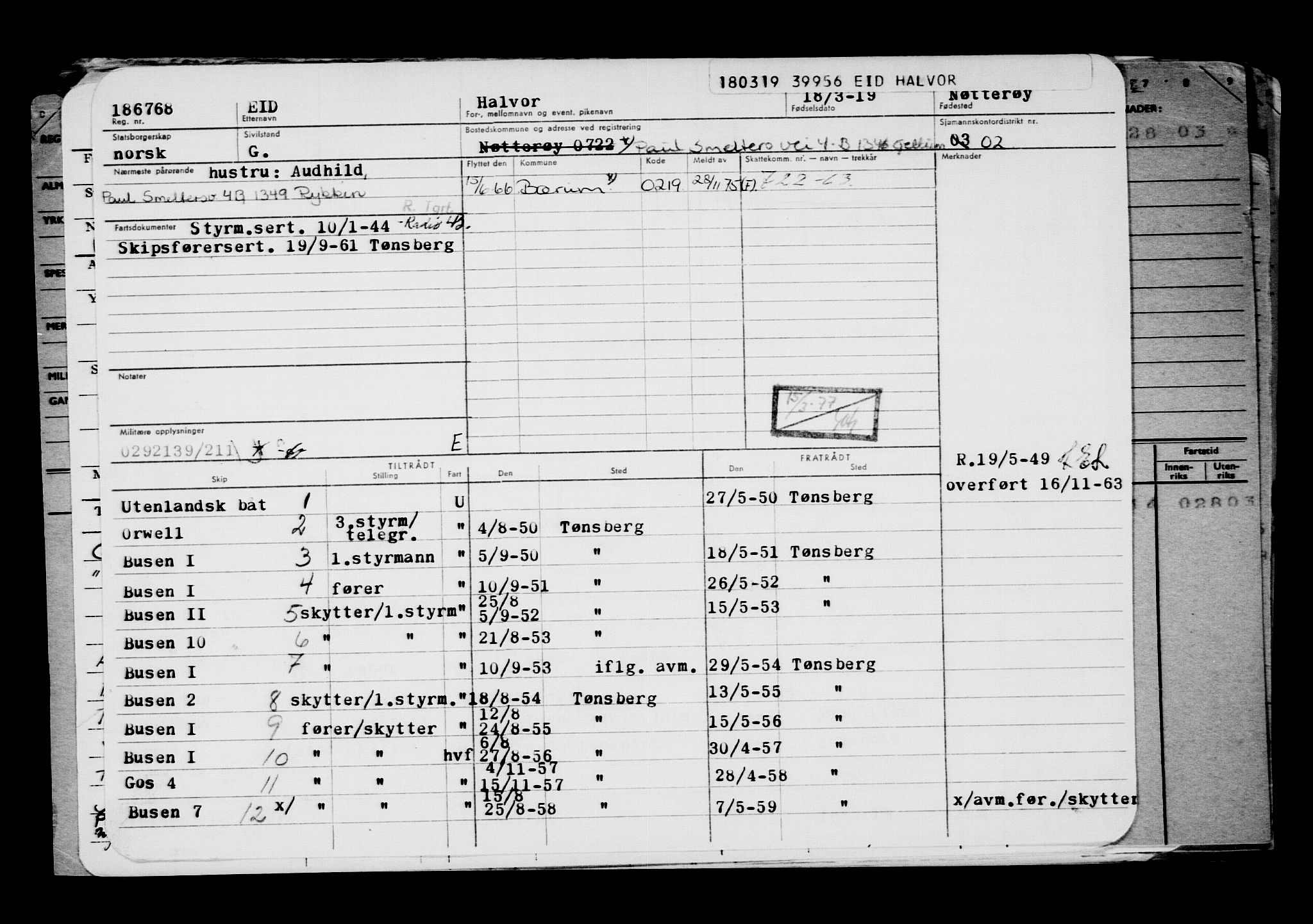 Direktoratet for sjømenn, AV/RA-S-3545/G/Gb/L0167: Hovedkort, 1919, p. 172