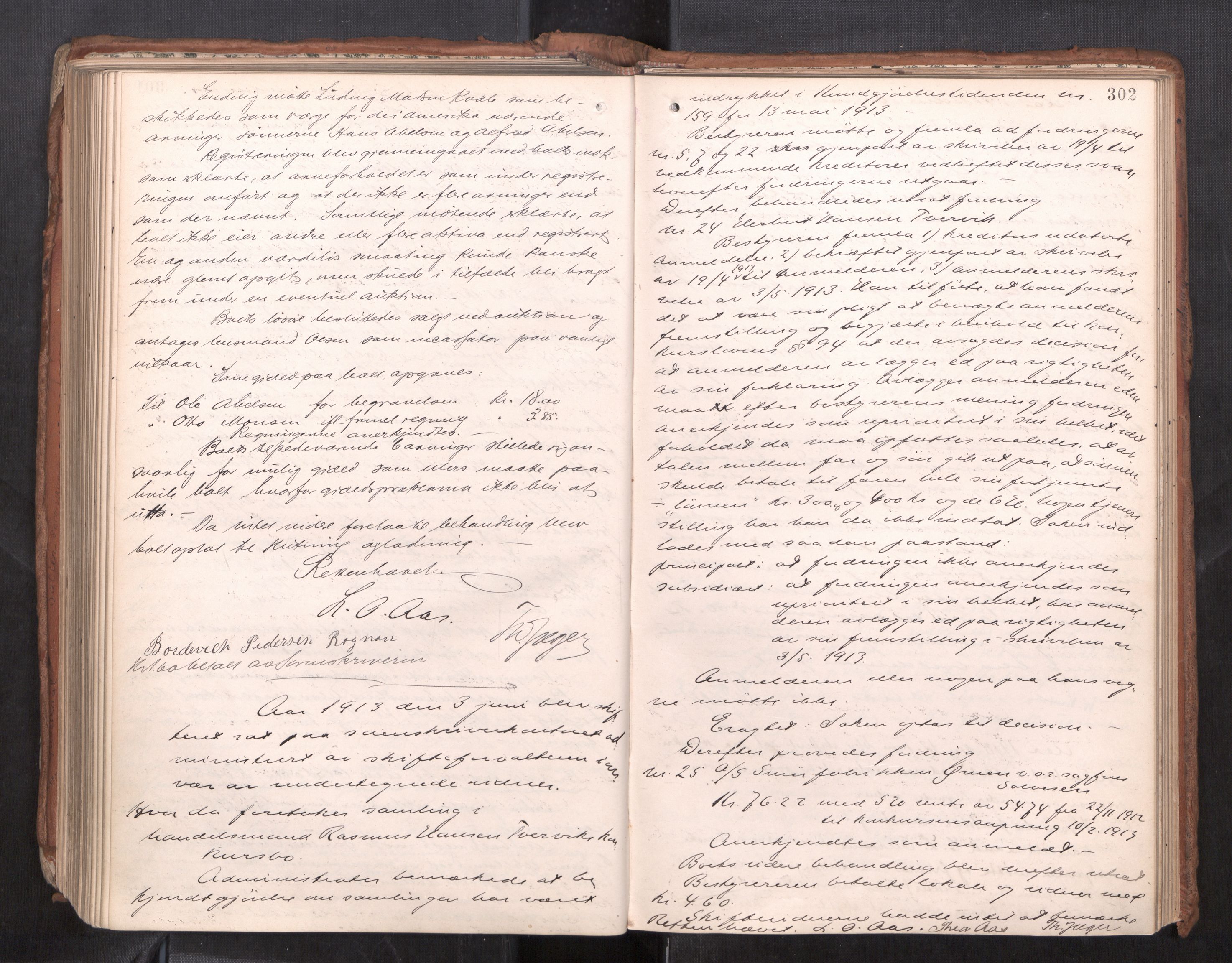 Salten sorenskriveri, AV/SAT-A-4578/1/3/3B/L0012: Skiftebehandlingsprotokoll, 1910-1915, p. 302