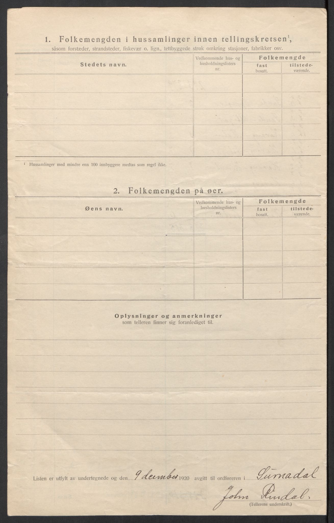 SAT, 1920 census for Surnadal, 1920, p. 8