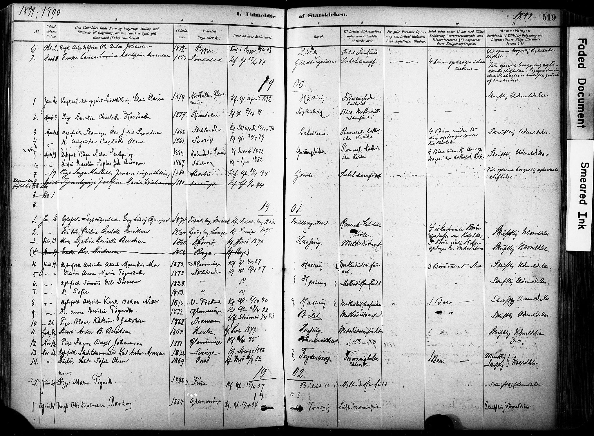 Glemmen prestekontor Kirkebøker, SAO/A-10908/F/Fa/L0012: Parish register (official) no. 12, 1878-1973, p. 519
