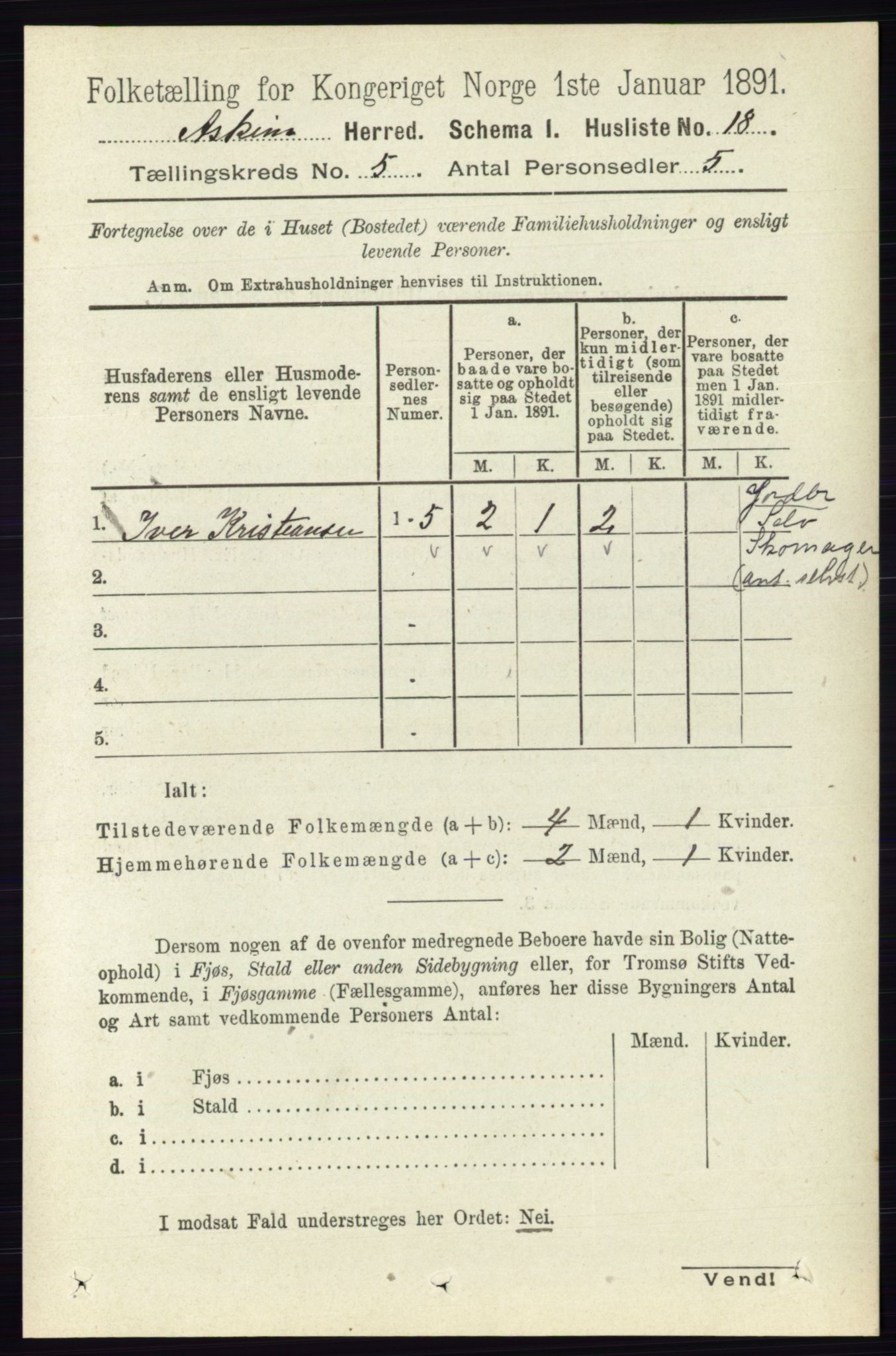 RA, 1891 census for 0124 Askim, 1891, p. 591