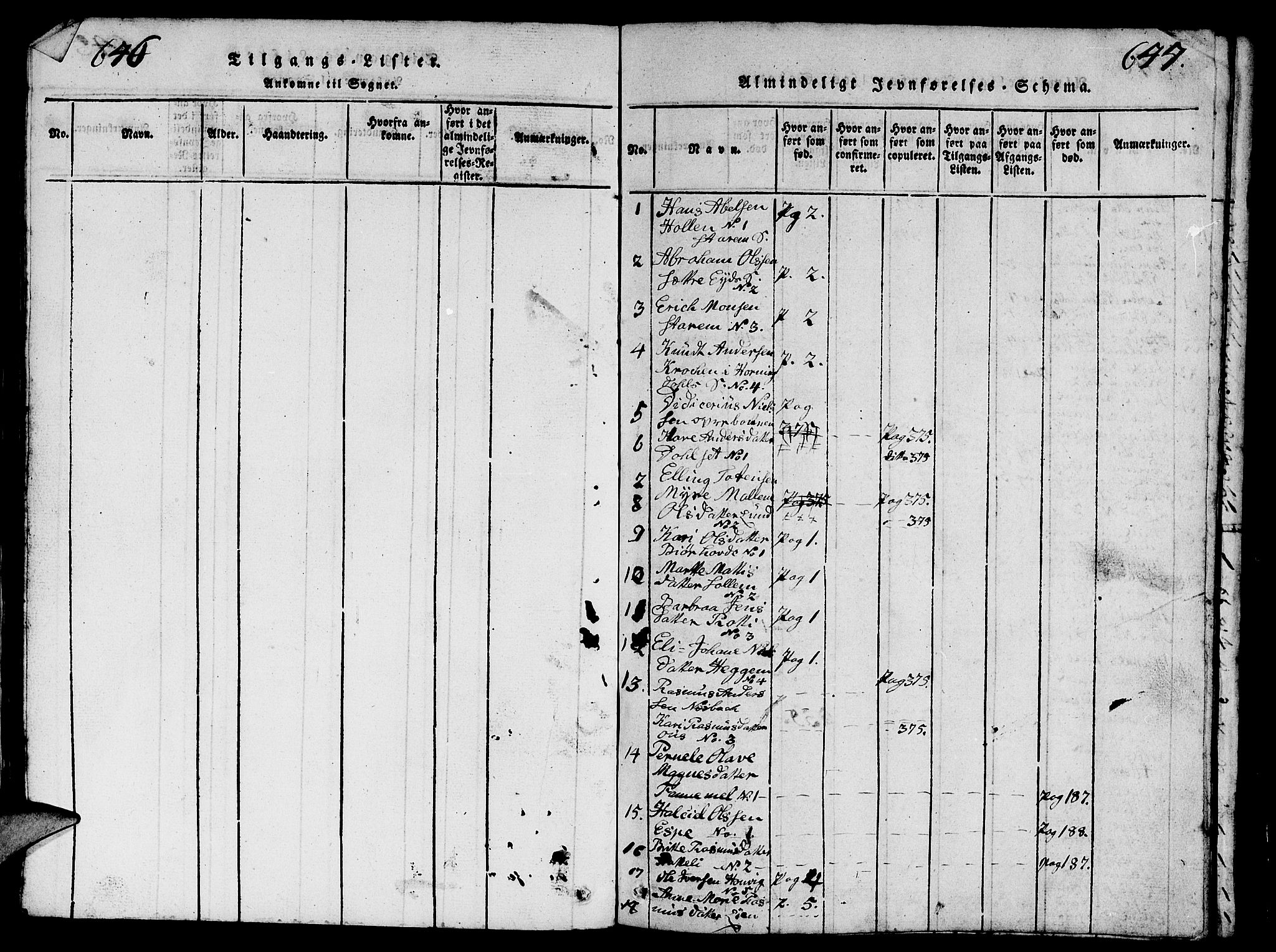 Eid sokneprestembete, SAB/A-82301/H/Hab/Haba/L0001: Parish register (copy) no. A 1, 1816-1862, p. 646-647