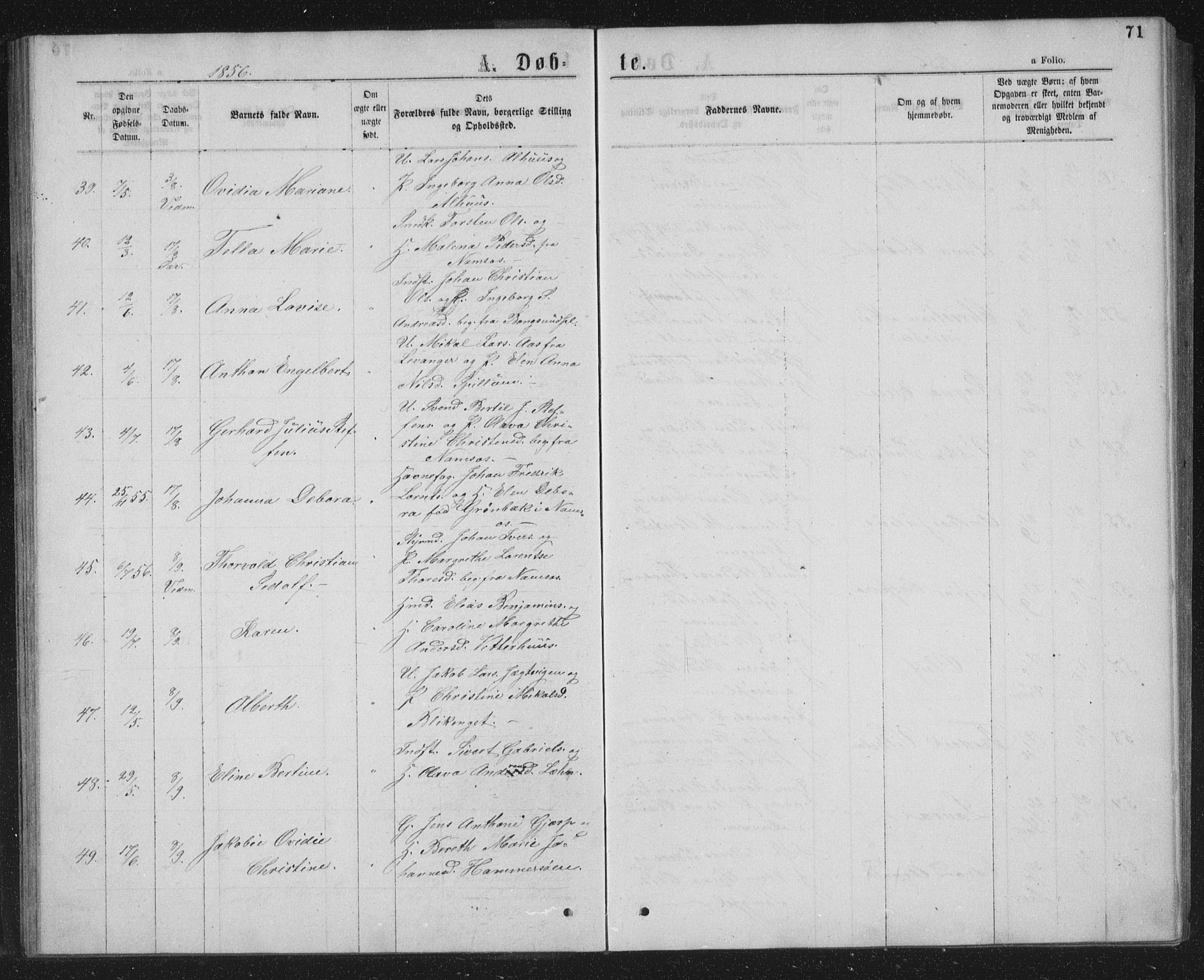 Ministerialprotokoller, klokkerbøker og fødselsregistre - Nord-Trøndelag, AV/SAT-A-1458/768/L0566: Parish register (official) no. 768A01, 1836-1865, p. 71