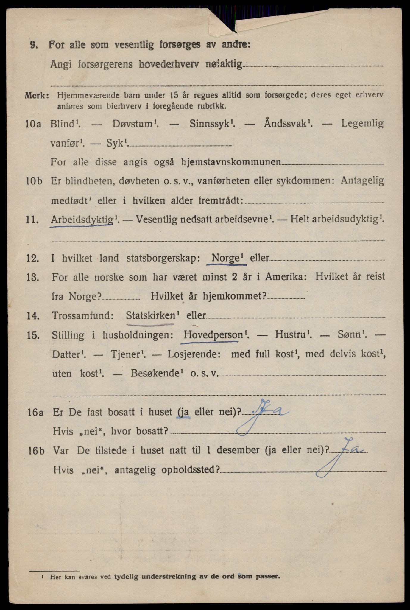 SAST, 1920 census for Strand, 1920, p. 2329
