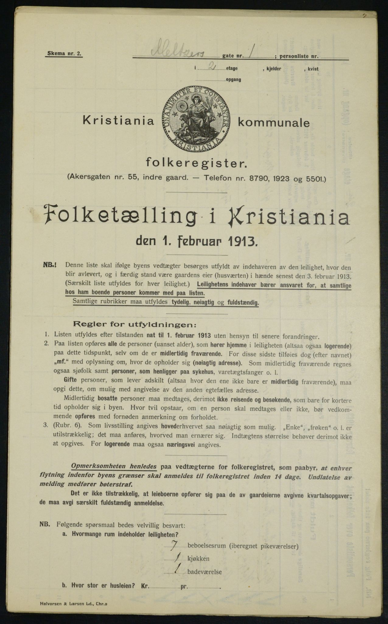 OBA, Municipal Census 1913 for Kristiania, 1913, p. 65069