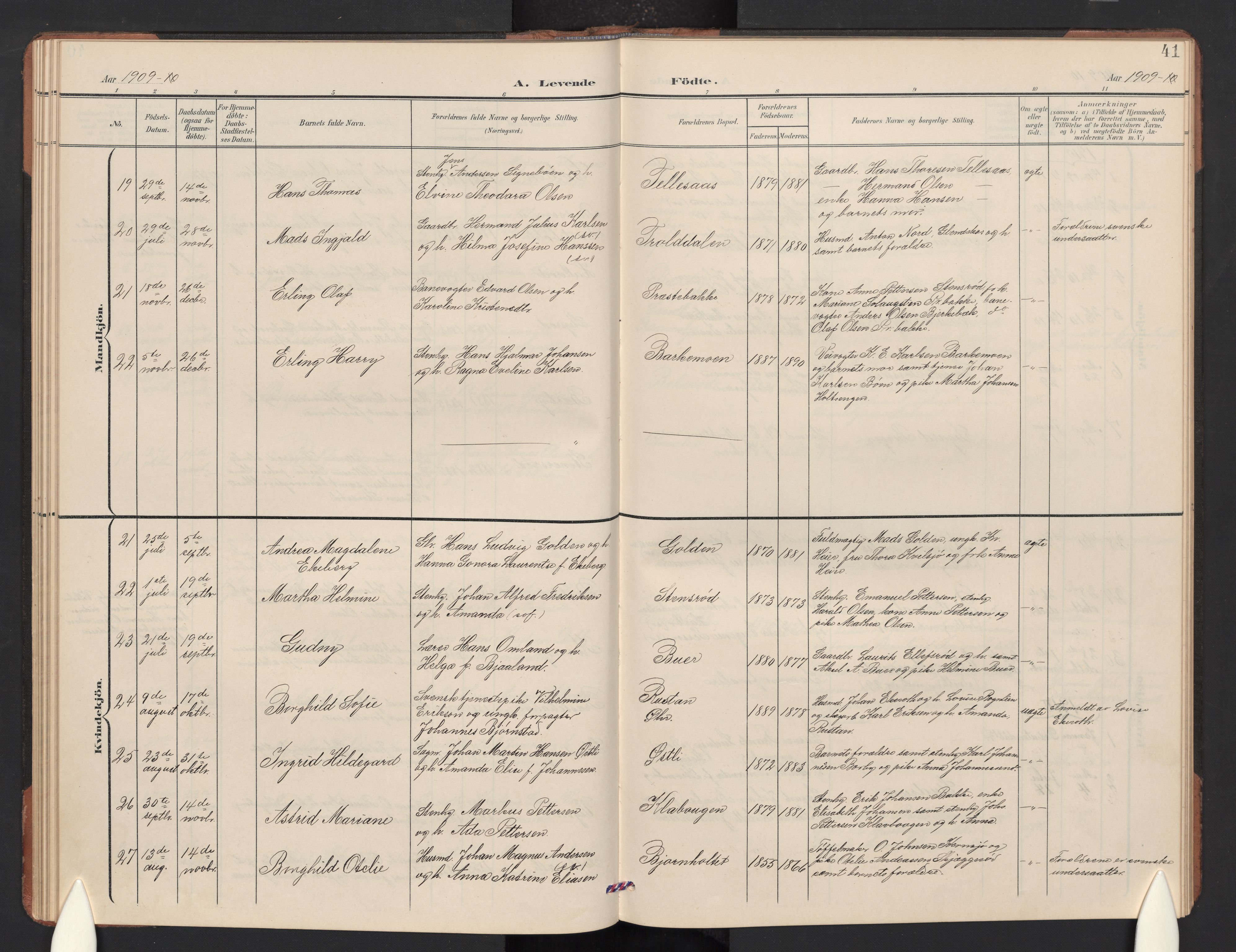 Idd prestekontor Kirkebøker, SAO/A-10911/G/Gc/L0001: Parish register (copy) no. III 1, 1901-1910, p. 41