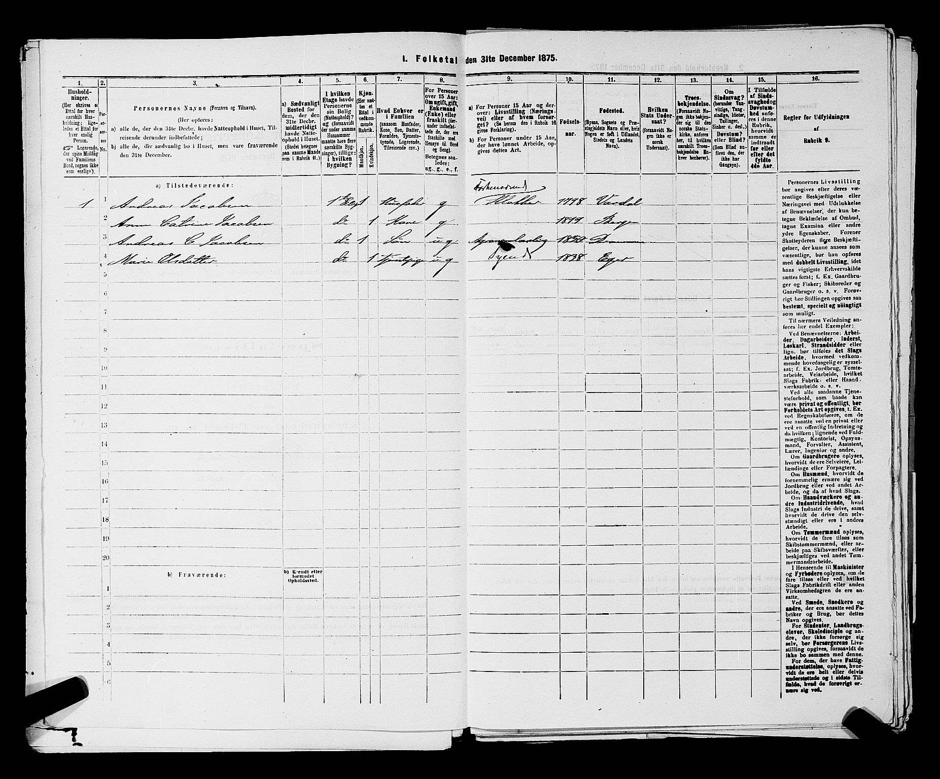 SAKO, 1875 census for 0602 Drammen, 1875, p. 2856