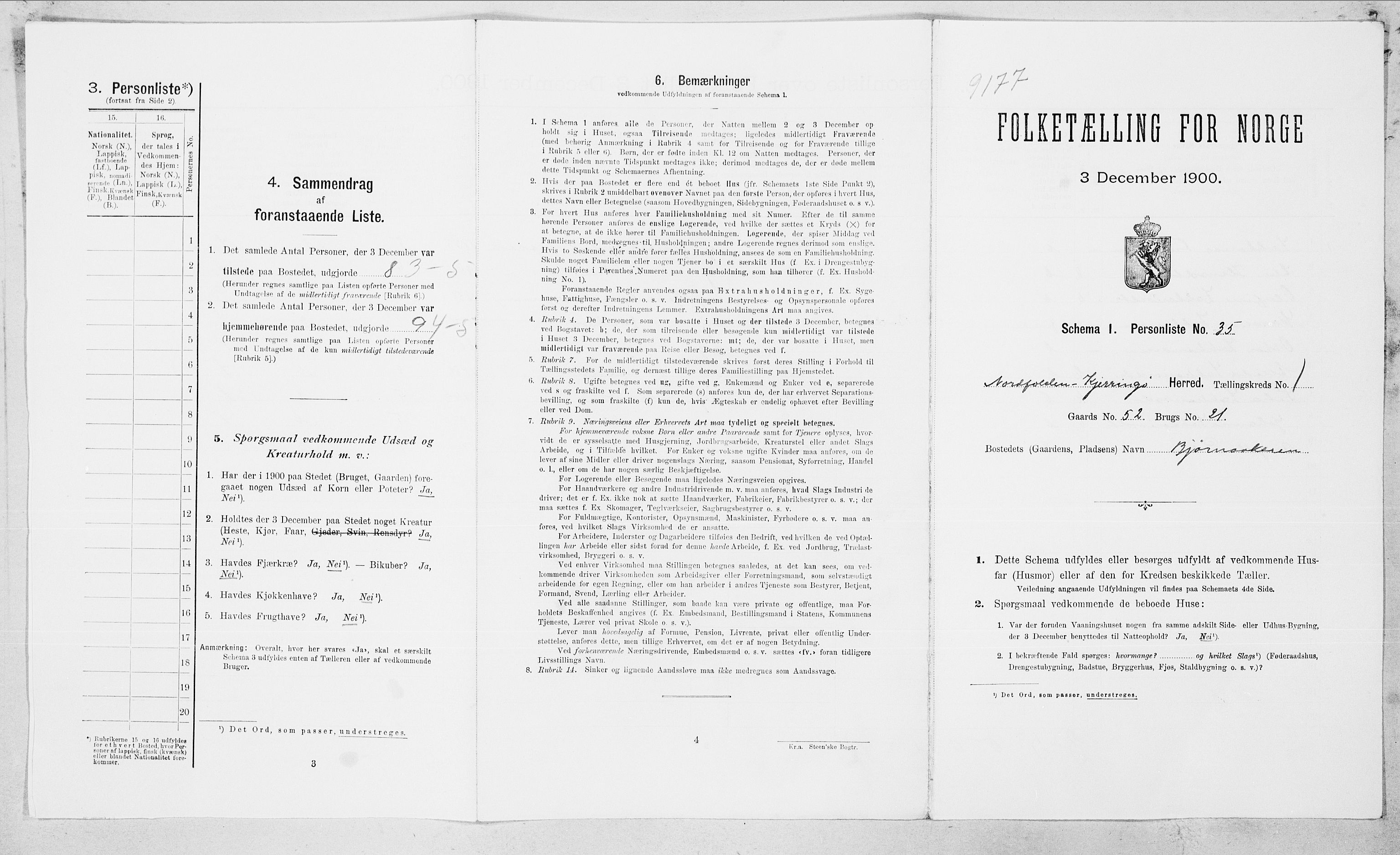 SAT, 1900 census for Nordfold-Kjerringøy, 1900, p. 86