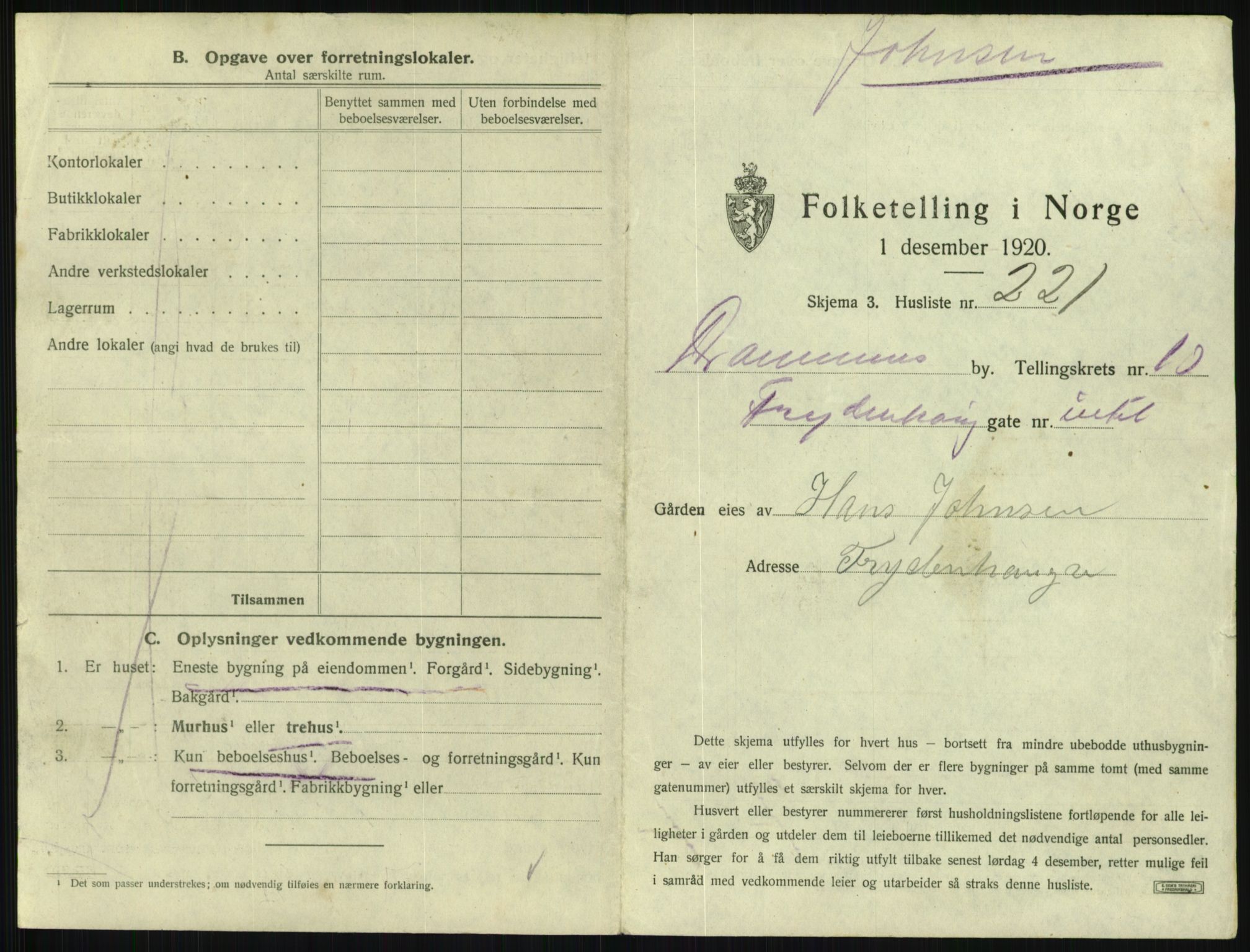 SAKO, 1920 census for Drammen, 1920, p. 5146