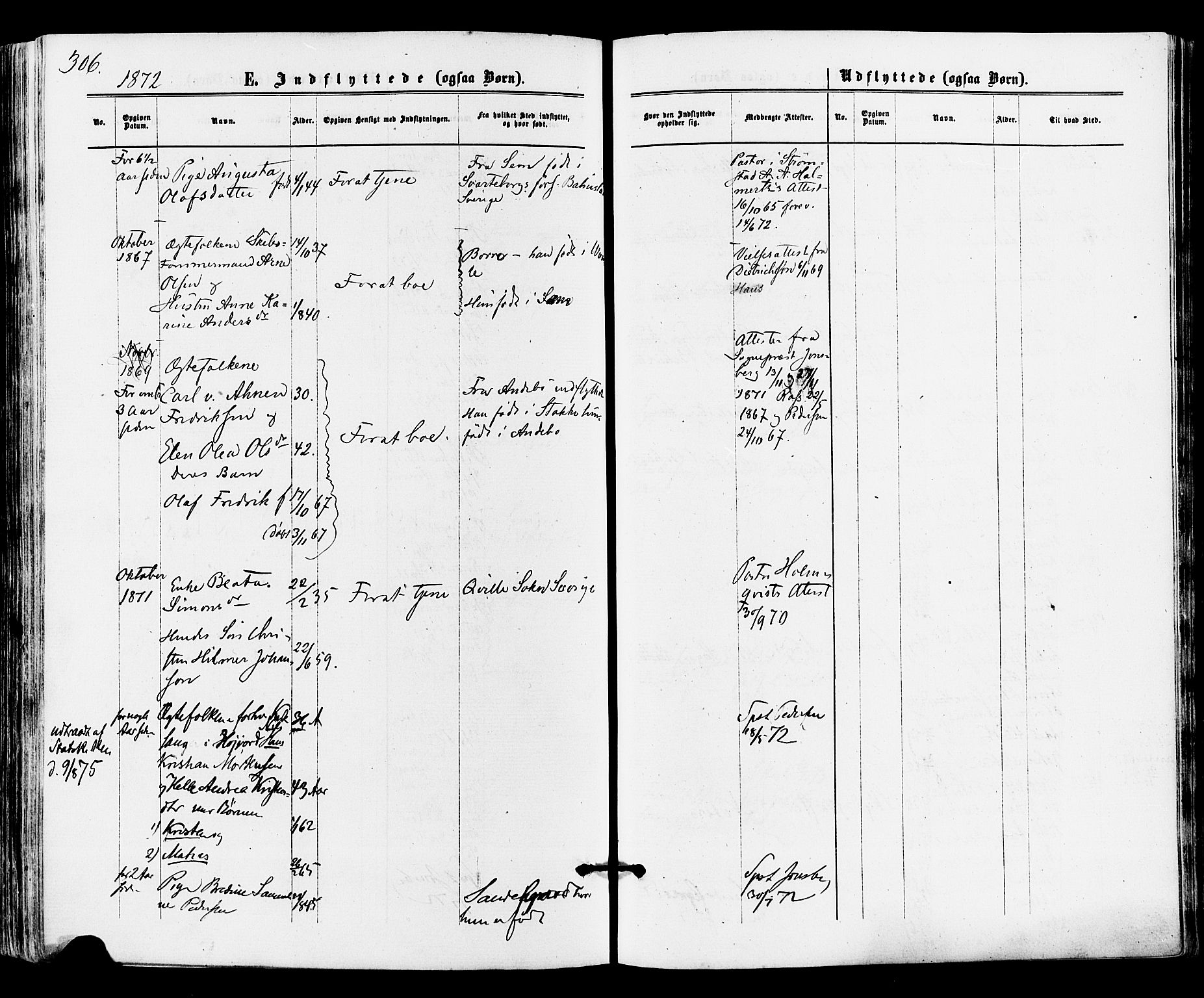 Tønsberg kirkebøker, AV/SAKO-A-330/F/Fa/L0009: Parish register (official) no. I 9, 1865-1873, p. 306