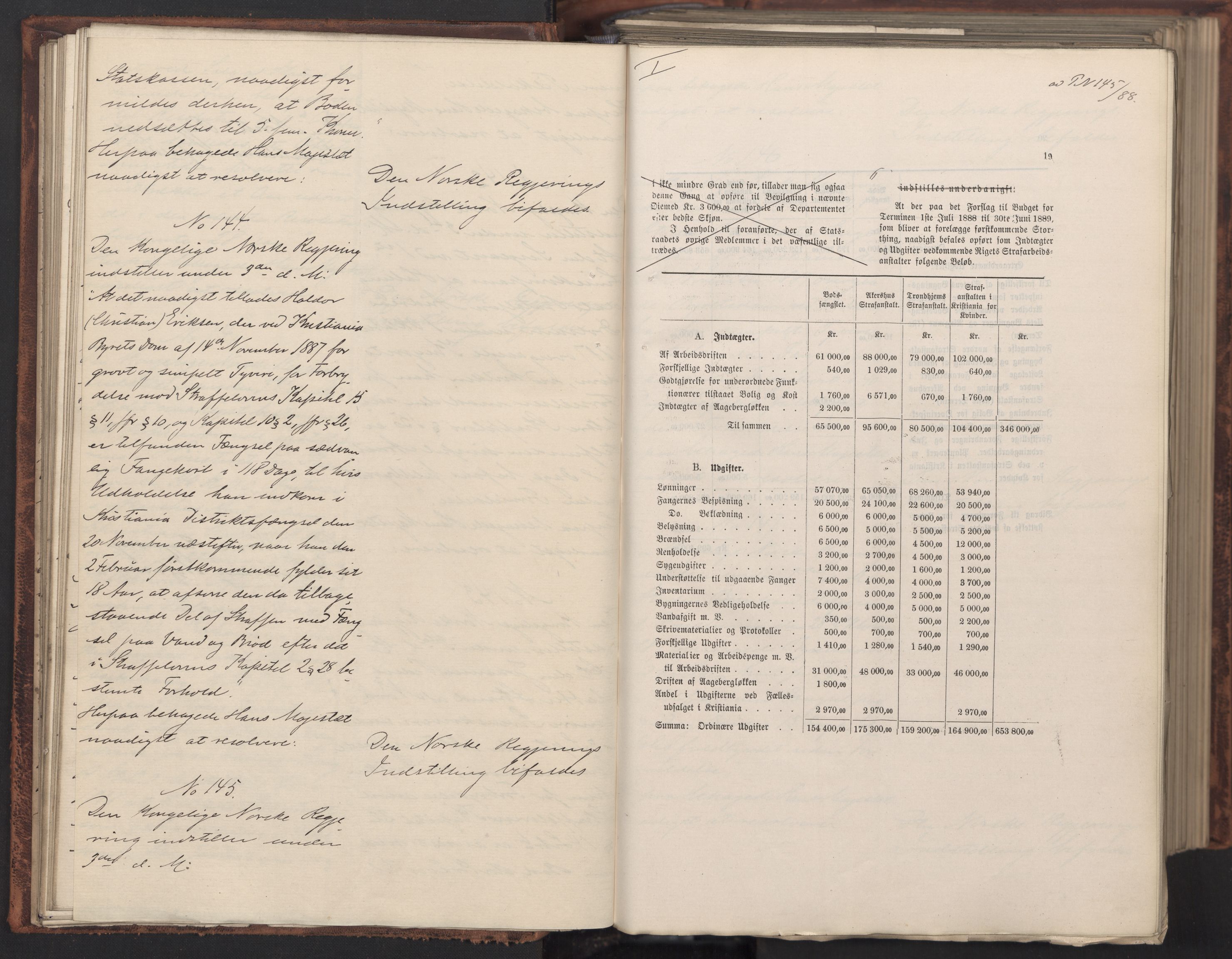 Statsrådssekretariatet, AV/RA-S-1001/A/Ab/L0151: Kgl. res. nr. 1-1281, 1. halvår, 1888