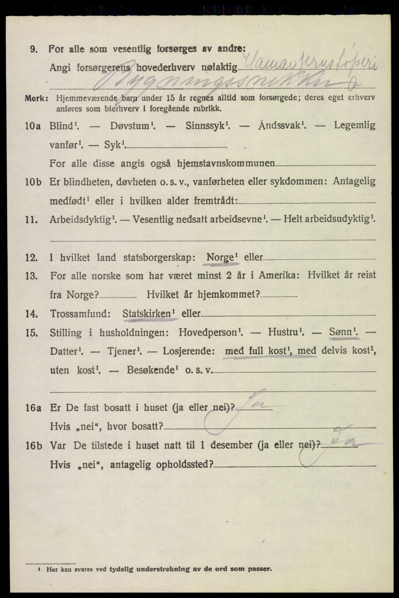 SAH, 1920 census for Stange, 1920, p. 5188