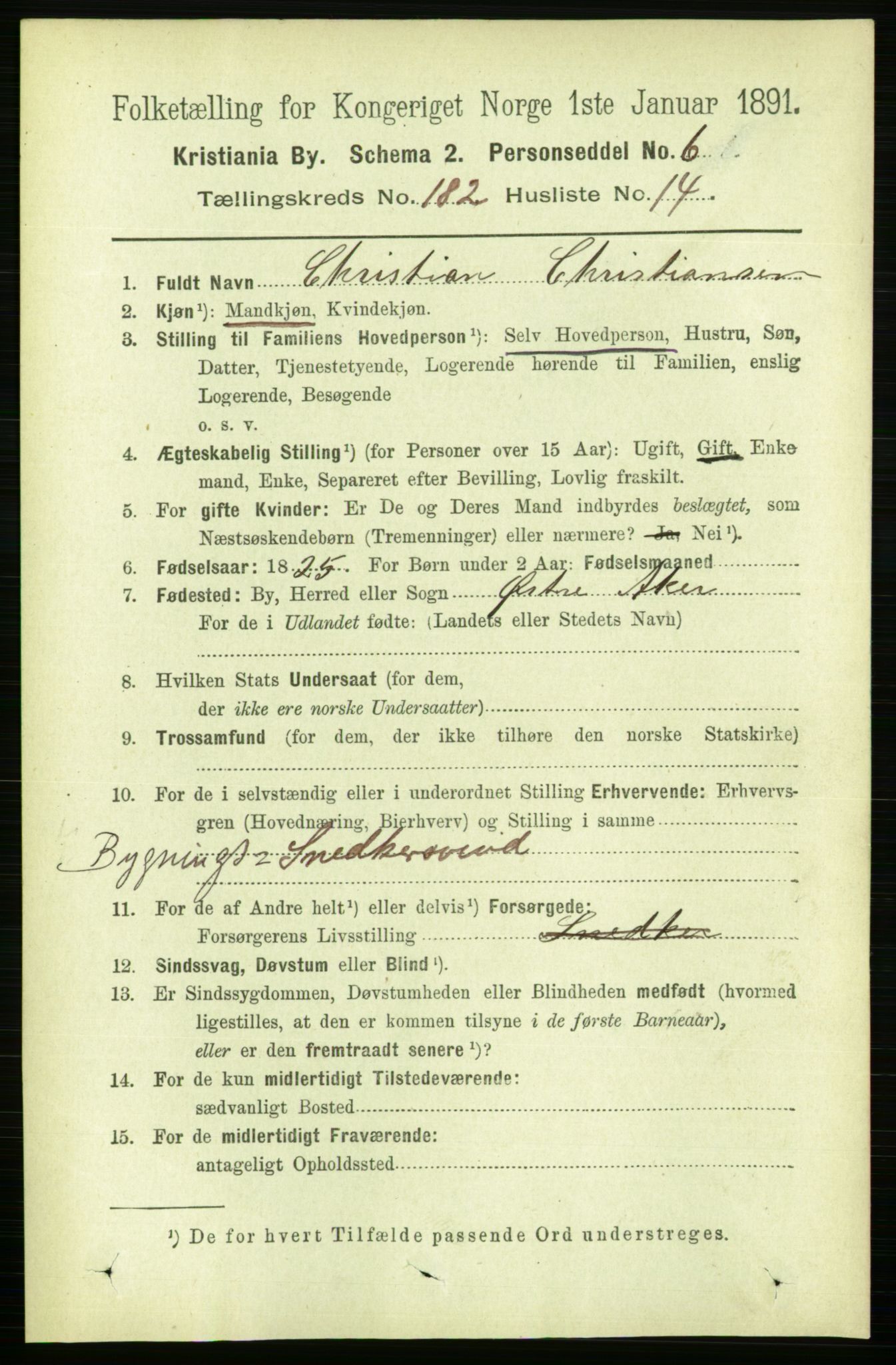 RA, 1891 census for 0301 Kristiania, 1891, p. 108953