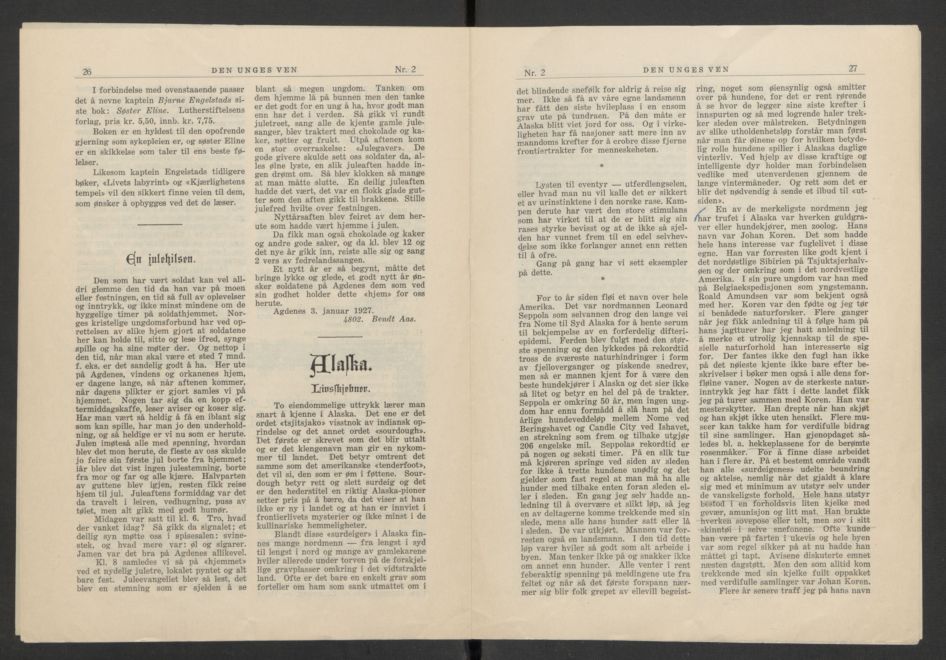 Koren-familien, AV/RA-PA-0337/D/L0104/0001: Lnr. 206 Johan Koren, 1879-1919, zoolog / Johan Korens håndskrevne dagbok fra Belgica ekspedisjonen, 1897-1898, p. 55