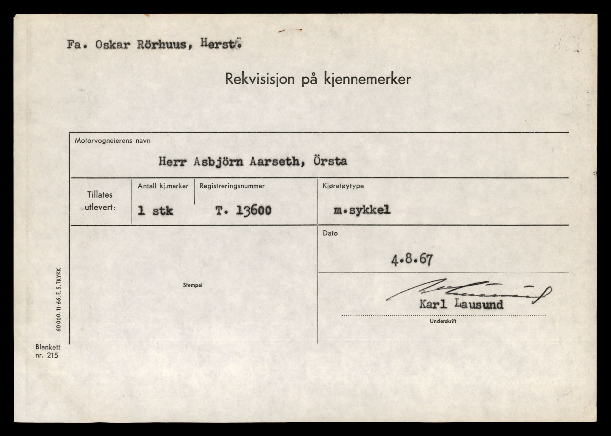 Møre og Romsdal vegkontor - Ålesund trafikkstasjon, AV/SAT-A-4099/F/Fe/L0040: Registreringskort for kjøretøy T 13531 - T 13709, 1927-1998, p. 1250